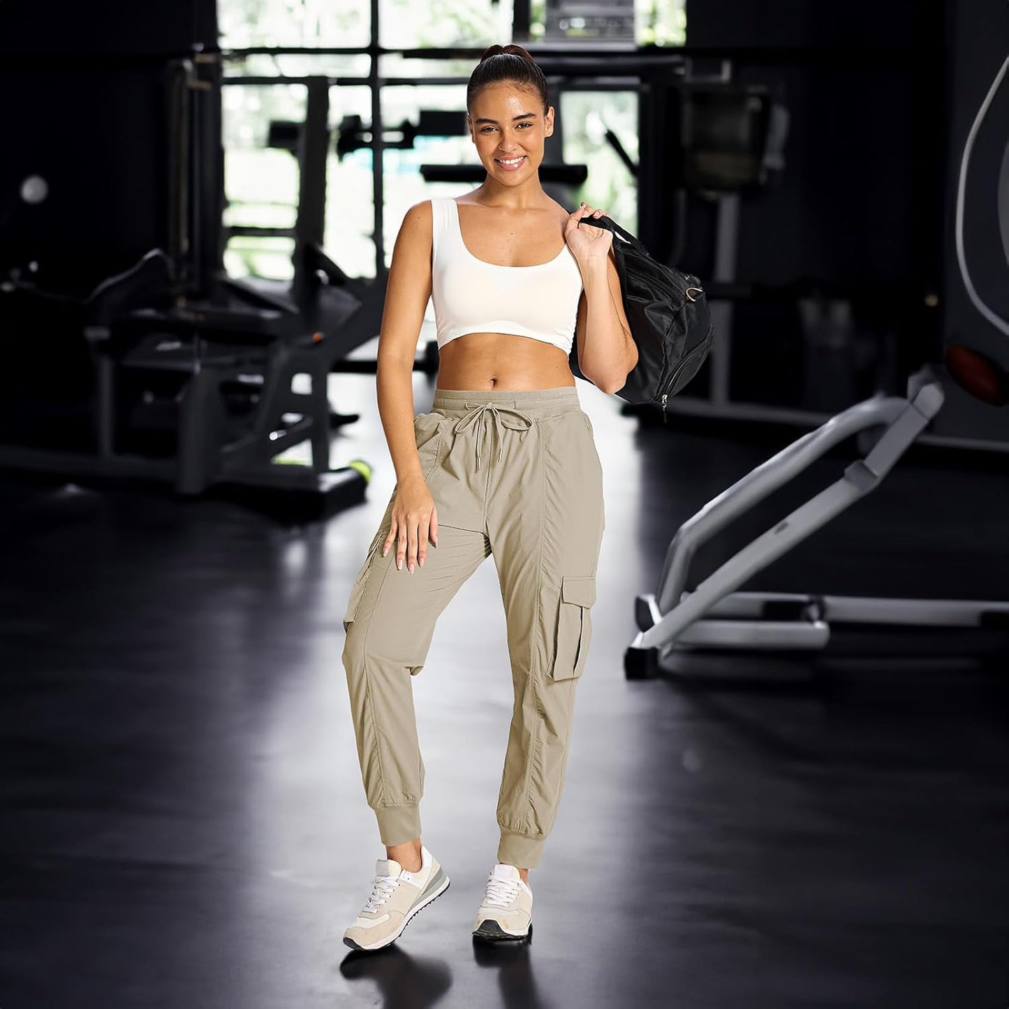 smawell Women's Hiking Cargo Pants with Pockets Lightweight Quick Dry Joggers Travel Camping Outdoor Pants