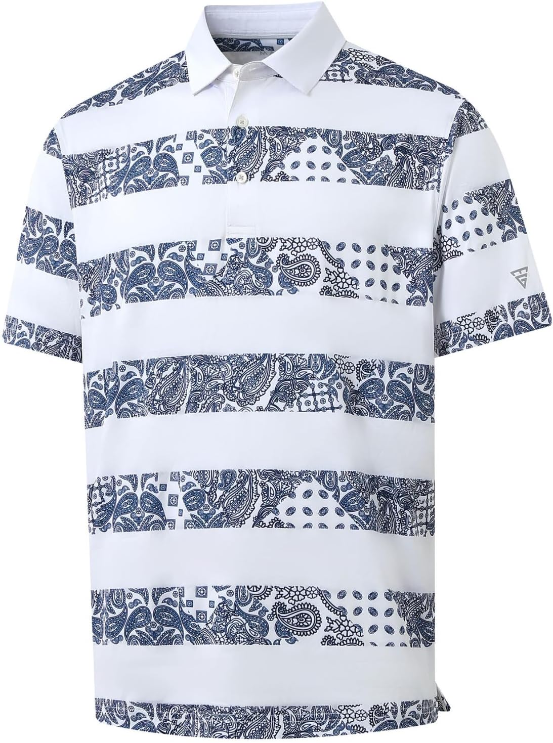 Men's Golf Polo Shirts Short Sleeve Striped Performance Moisture Wicking Dry Fit Golf Shirts for Men