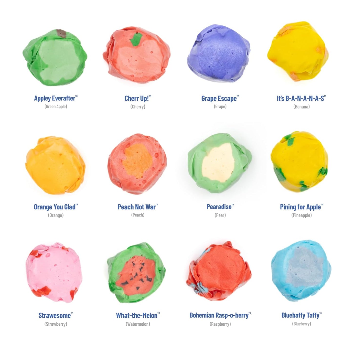 Taffy Shop Fruit Favorites Mix Salt Water Taffy Individually Wrapped - Old-Fashioned Saltwater Taffy Bulk Assorted Flavors - Gourmet Soft Chewy Candy, Gluten-Free, 140 Pieces (32oz)