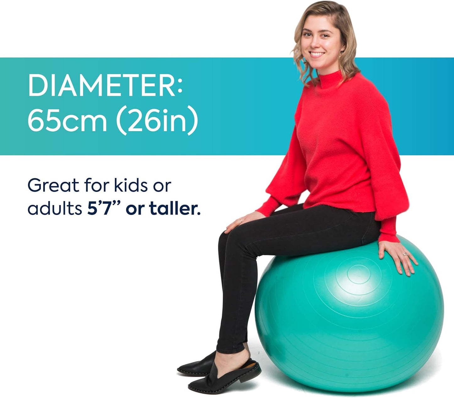 Bouncyband Balance Ball – Create Flexible Seating to Improve Focus at School, Office, or Home with This No-Roll Weighted Ball