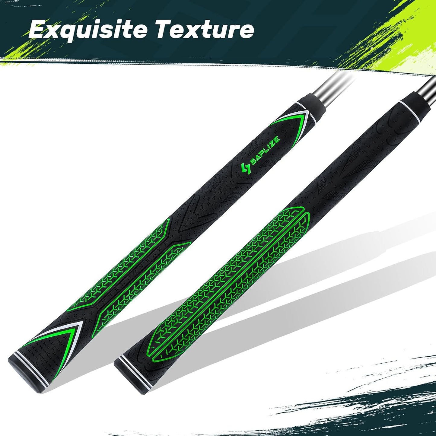 SAPLIZE High-performance Rubber Golf Grips 13 Pack, High Shock Absorption, Non-slip, Choose from 13 Grips with 15 Tapes or Full Regripping Kit, Available in Standard/Mid/Jumbo Sizes, CC10 Series