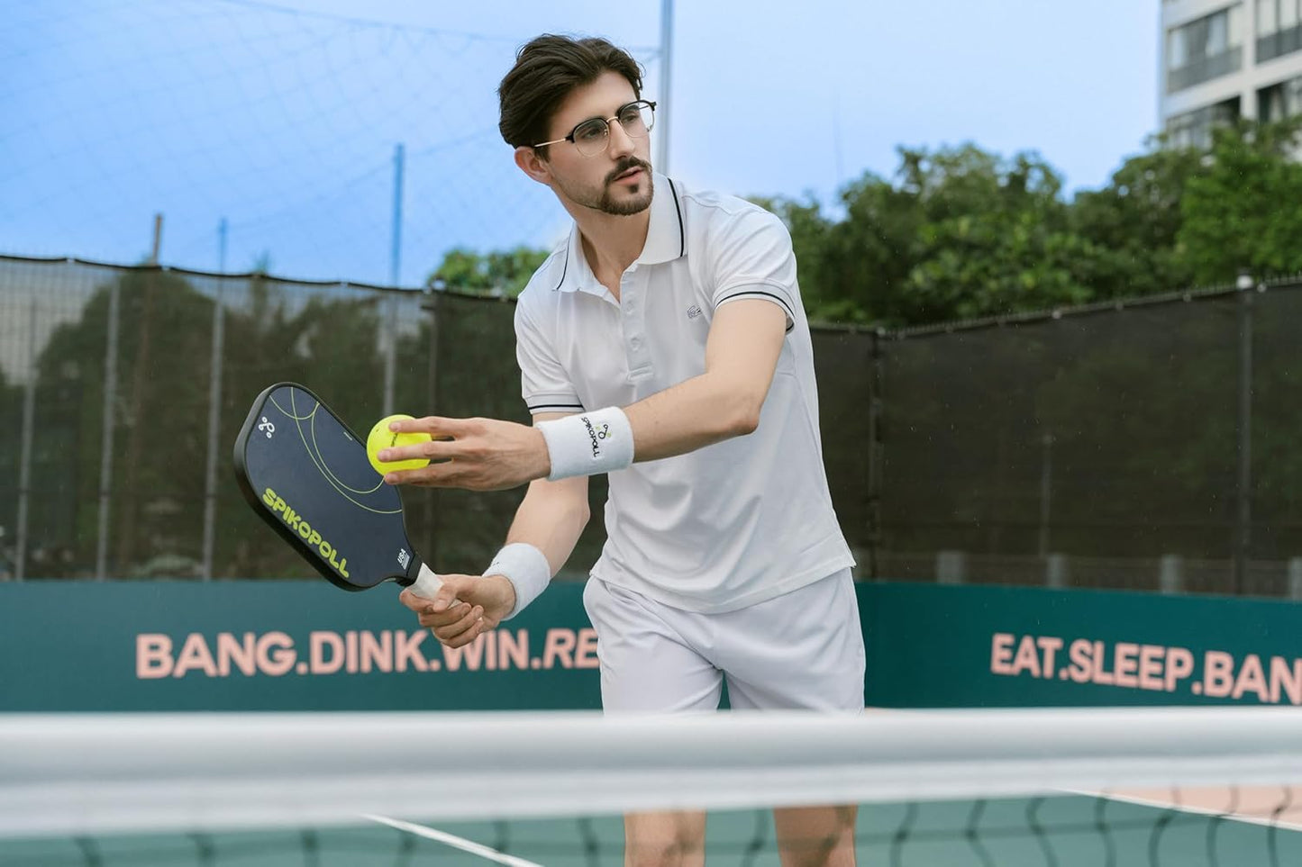 SPI New by SPIKOPOLL Pickleball Paddles Set of 2, USA Pickleball Approved, Lightweight, Durable Fiberglass Pickleball Rackets with Polypropylene Honeycomb Core