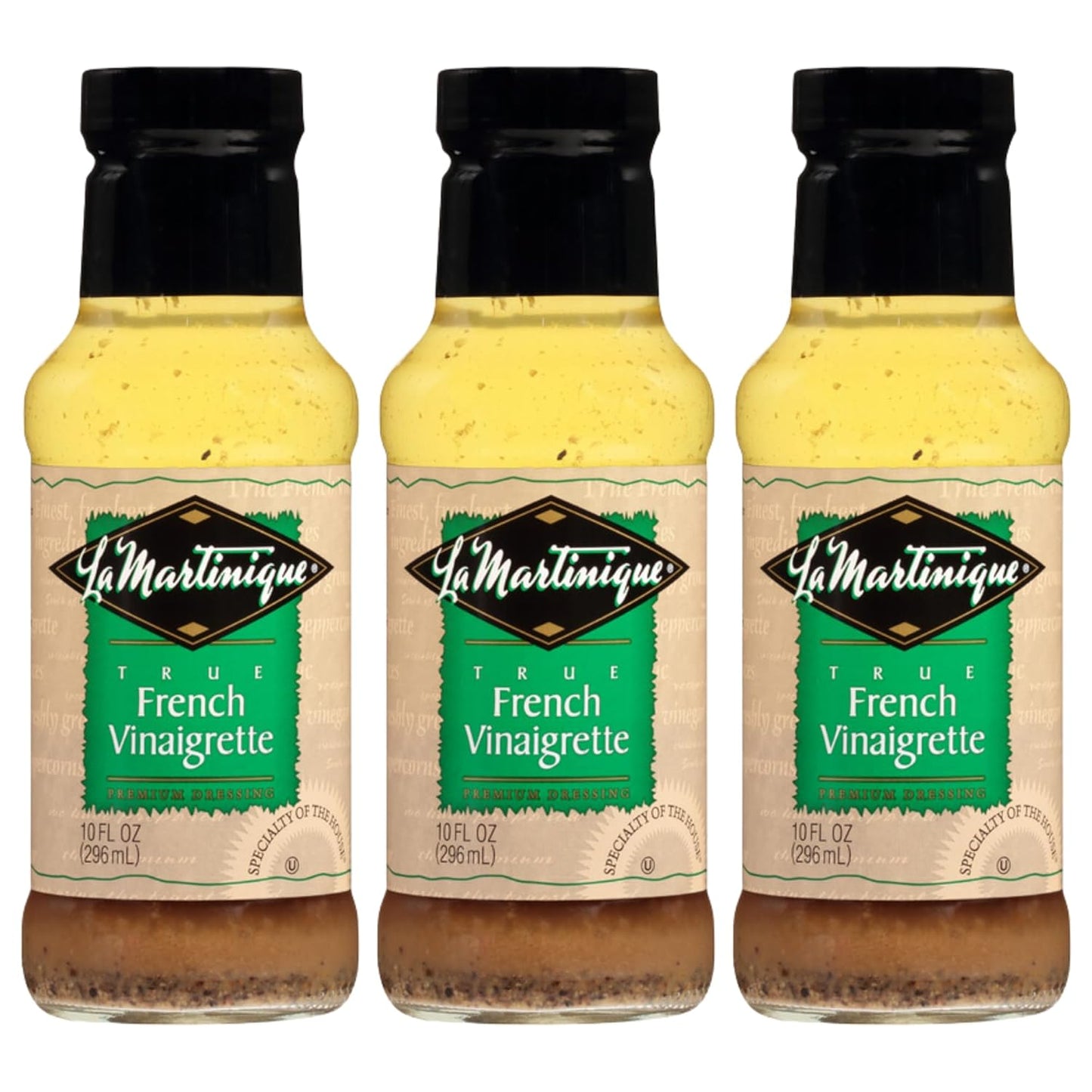 La Martinique True French Vinaigrette Dressing 10 Ounce Bottle (Pack of 3)