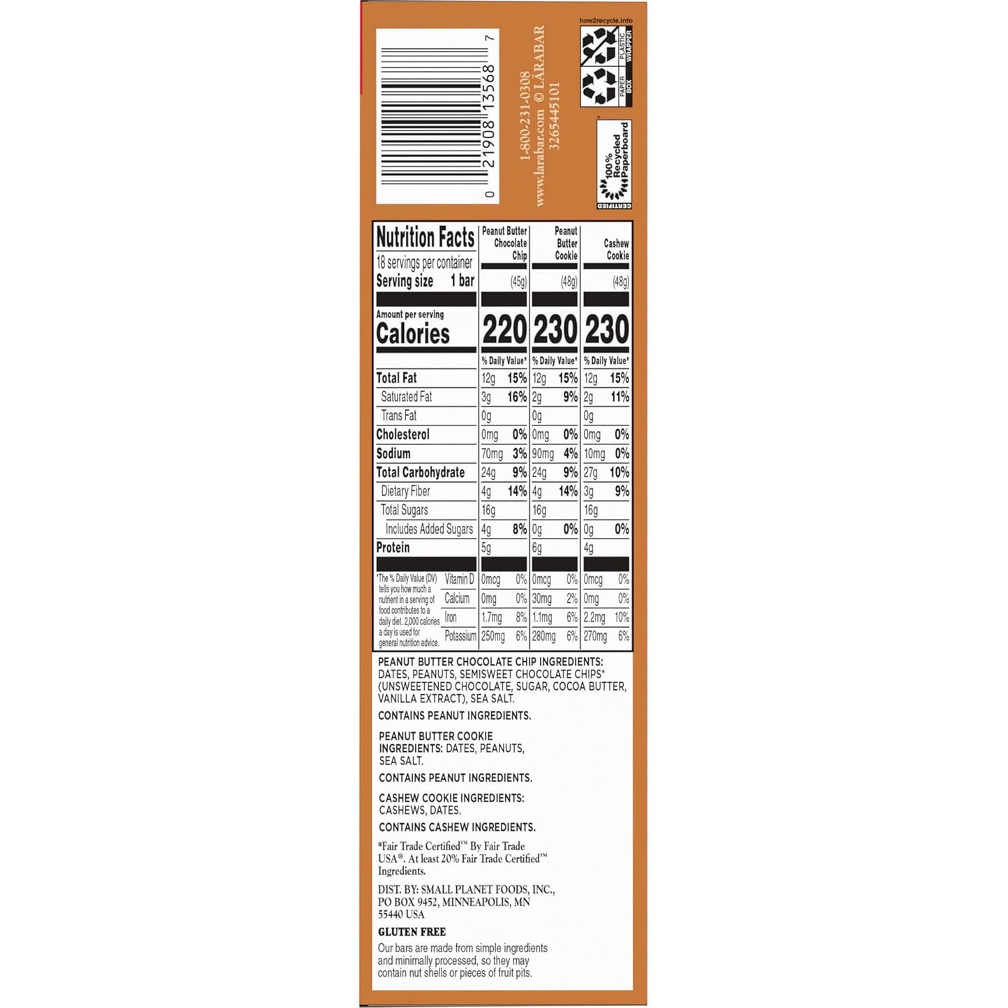 Larabar Variety Pack, Gluten Free Vegan Fruit & Nut Bars, 18 Bars, 1 lb 14 oz