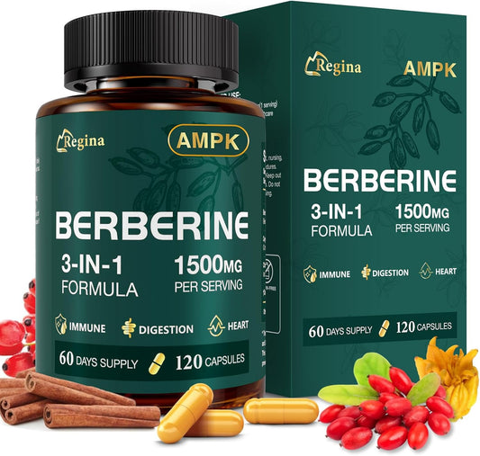 Liposomal Berberine Supplement 1500mg - Glucose Balance & Metabolic Support with Ceylon Cinnamon & Bergamot - Advanced Natural Weight Management, 120 Capsules for 60-Day Supply