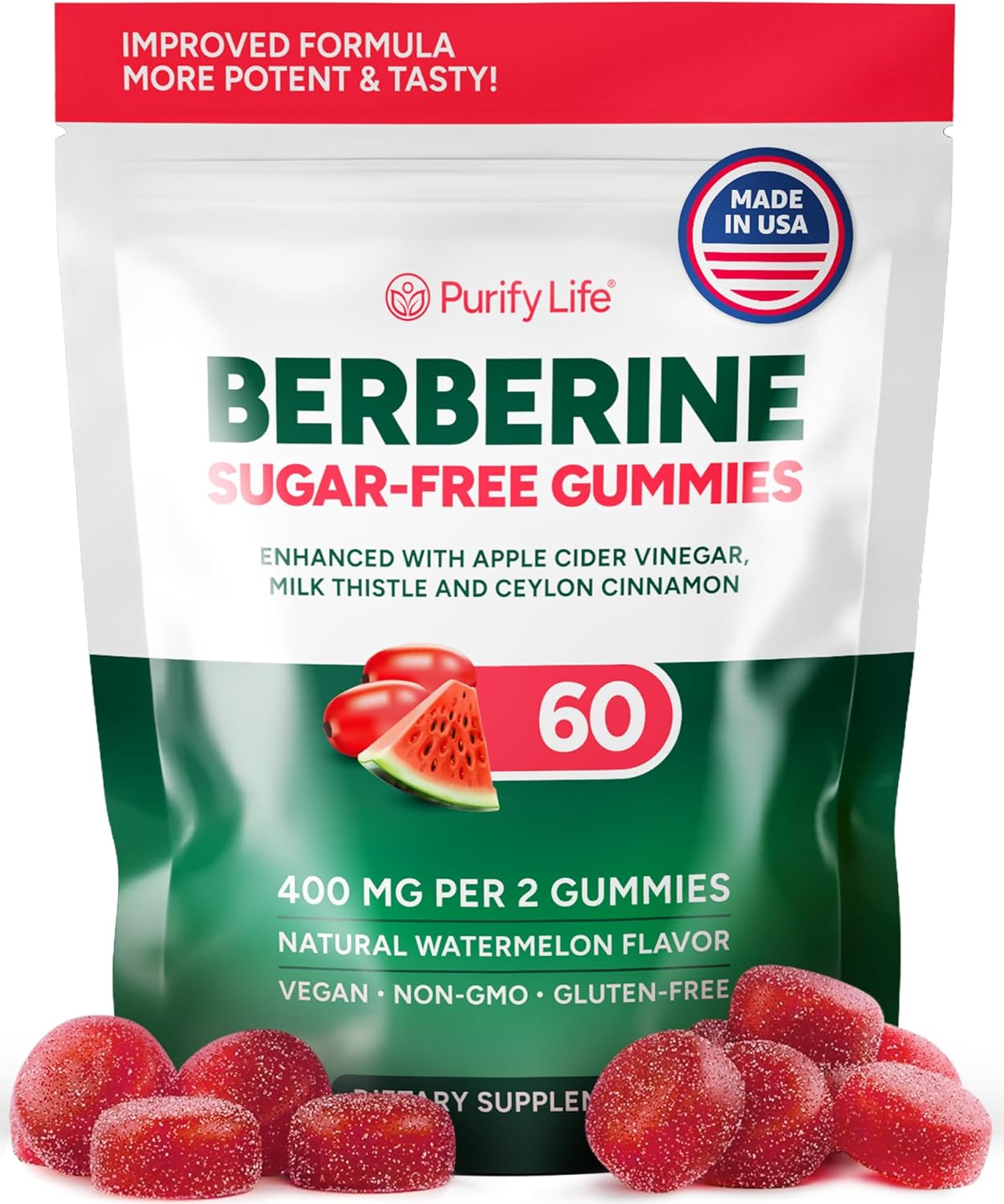 Upgraded Keto Berberine Complex Gummies (Sugar-Free) w Ceylon Cinnamon, Milk Thistle, ACV [AMPK Metabolic Activator] Berberine Supplement for Metabolism, Energy, Gut Health, Fasting, Body Mass Control