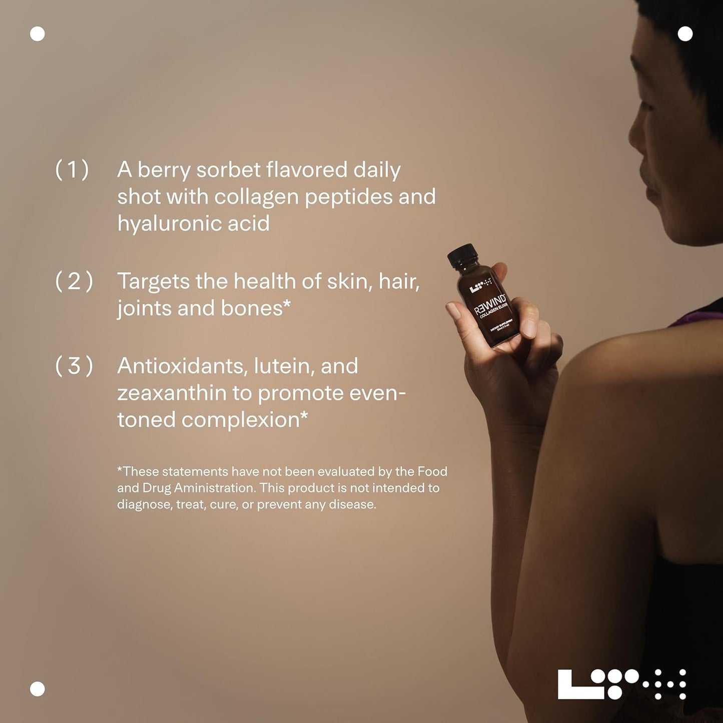 LTH Rewind Collagen Elixir - Trusted by Life Time Fitness Members - with Collagen Peptides, Hyaluronic Acid & Antioxidants - Supports Hair, Skin, Joint & Bone Health - Berry-Sorbet, 30 ml (15 Pack)