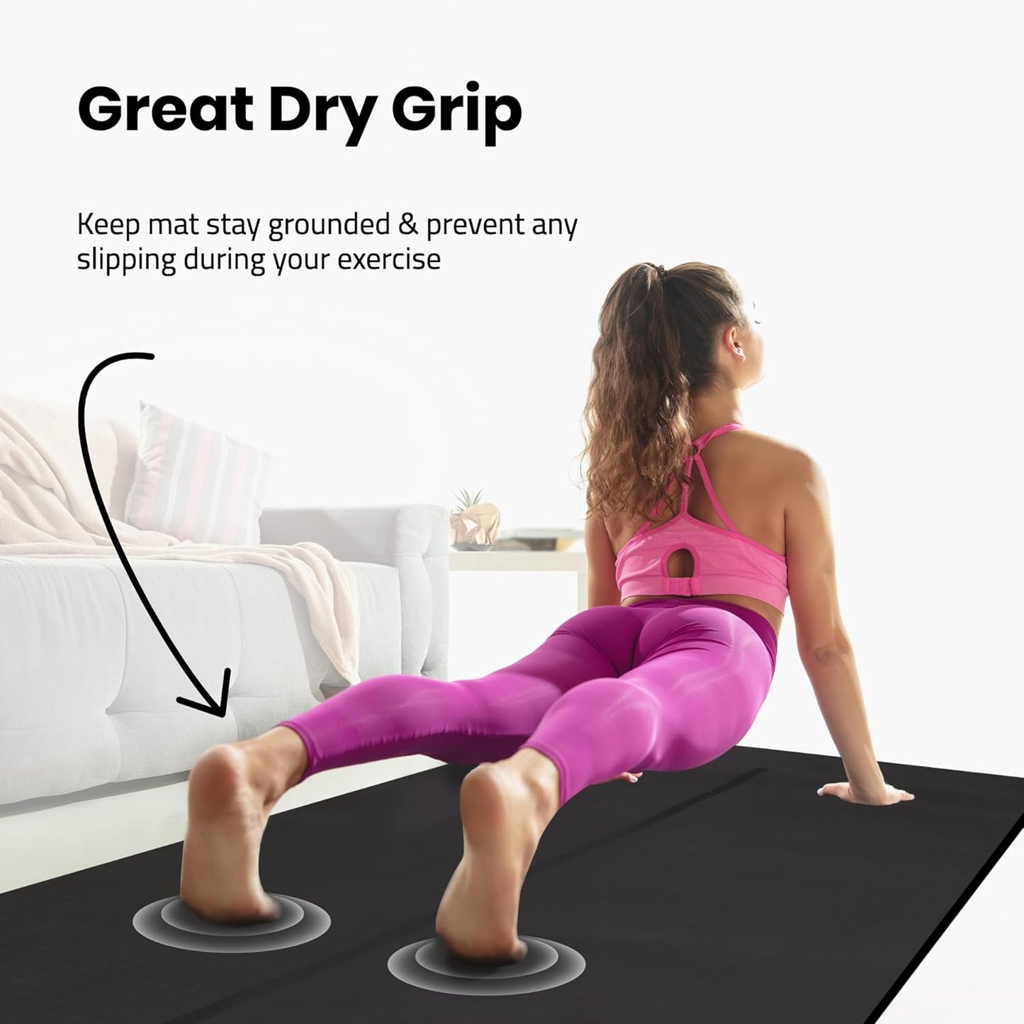 Extra Wide Yoga Mat for Men Women (72"L x 36"W) Non Slip Fitness & Exercise Mat with Alignment Marks for Yoga, Pilates, Floor Workouts