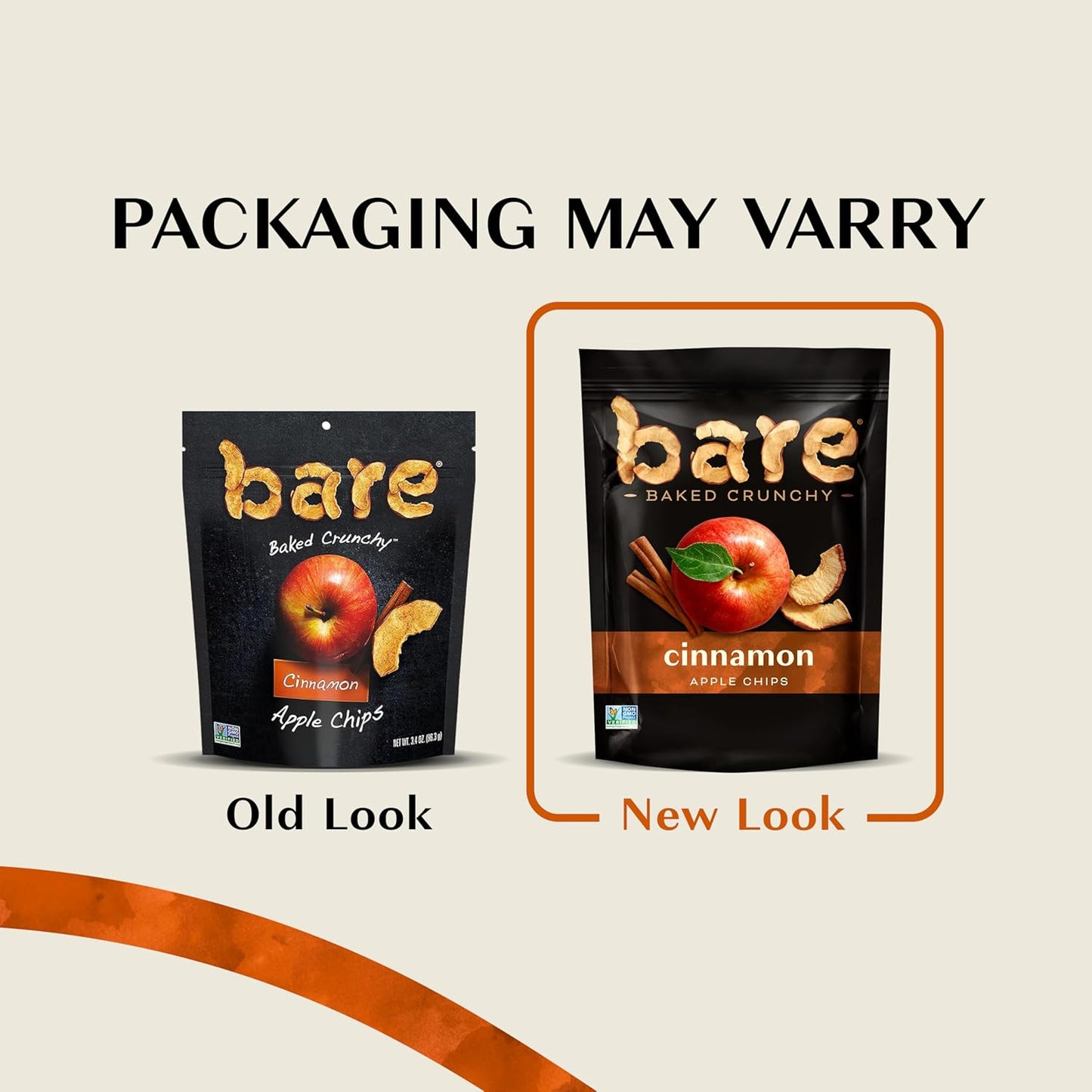 Bare Baked Crunchy, Apples Cinnamon, 3.4 Ounce (Pack of 6)