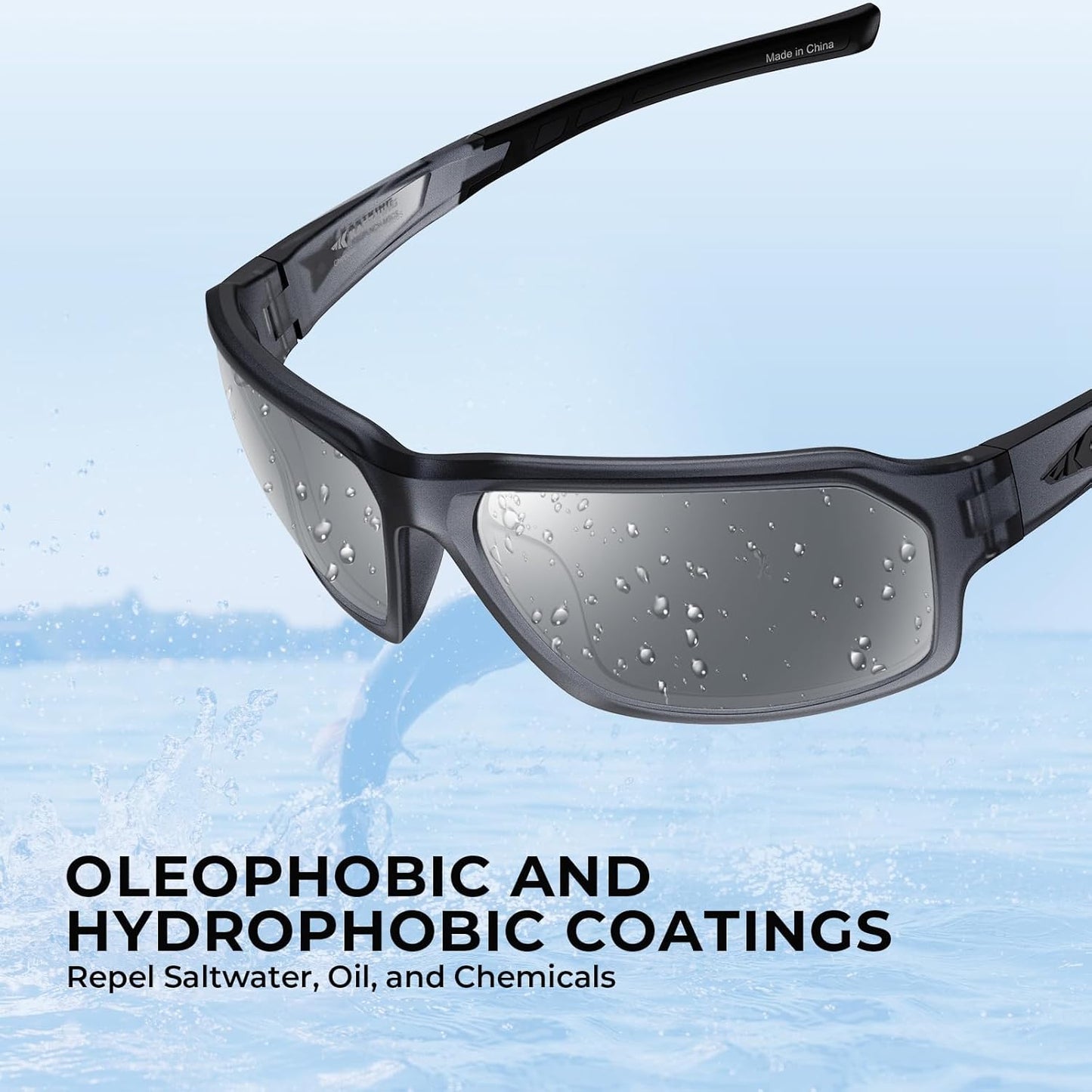 KastKing Chippewa Polarized Fishing Sunglasses, UV400 Protection Full Wrap Frame Sports Cycling Sunglasses, 1.0mm TAC Lenses