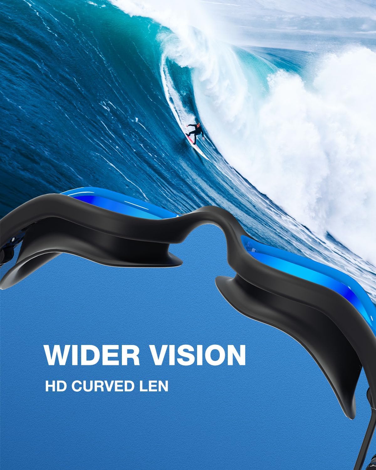 ZIONOR G1 Lite Swim Goggles with Swim Cap Comfortable Anti-fog Swimming Goggles Cap Set for Adult Men Women