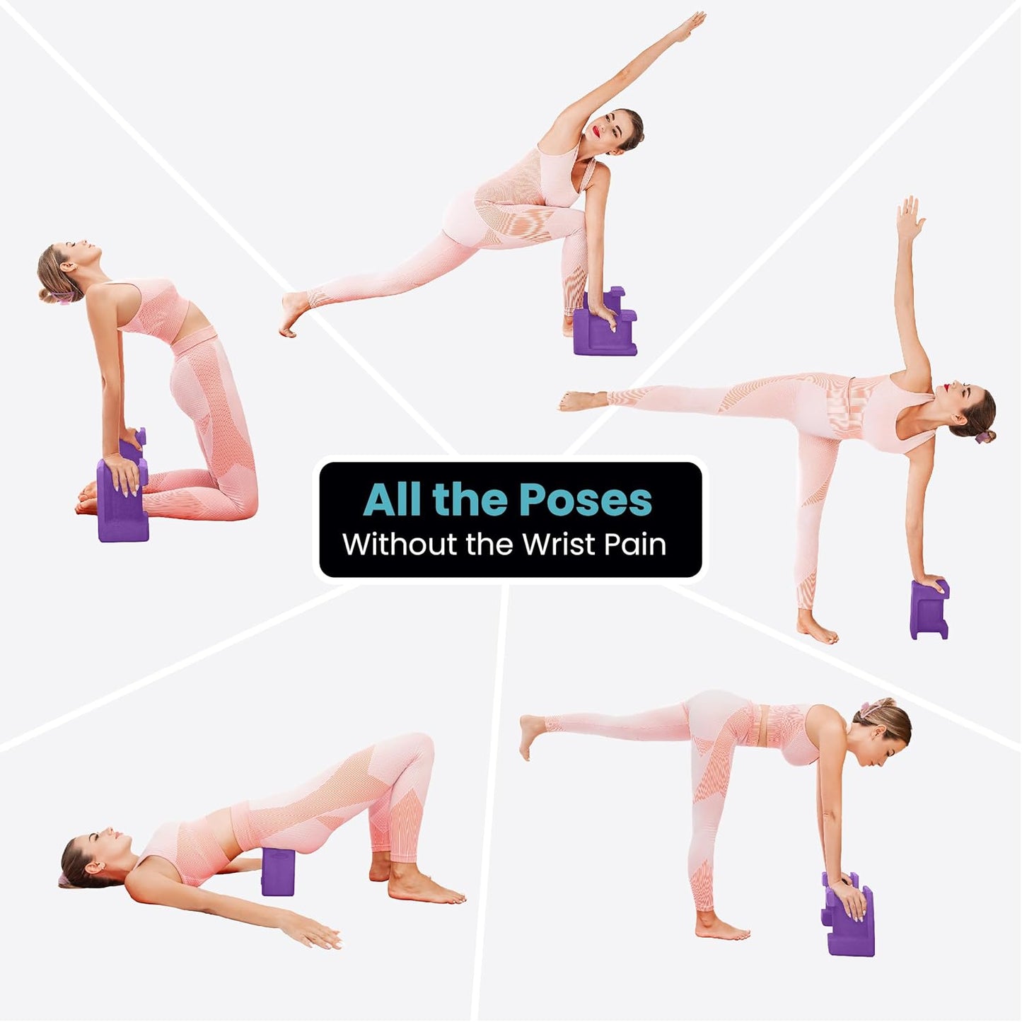 Ergo Yoga Blocks, Relieve Wrist Pain, Improve Comfort and Grip, Contoured Design, Pilates Exercise Balance & Stretching