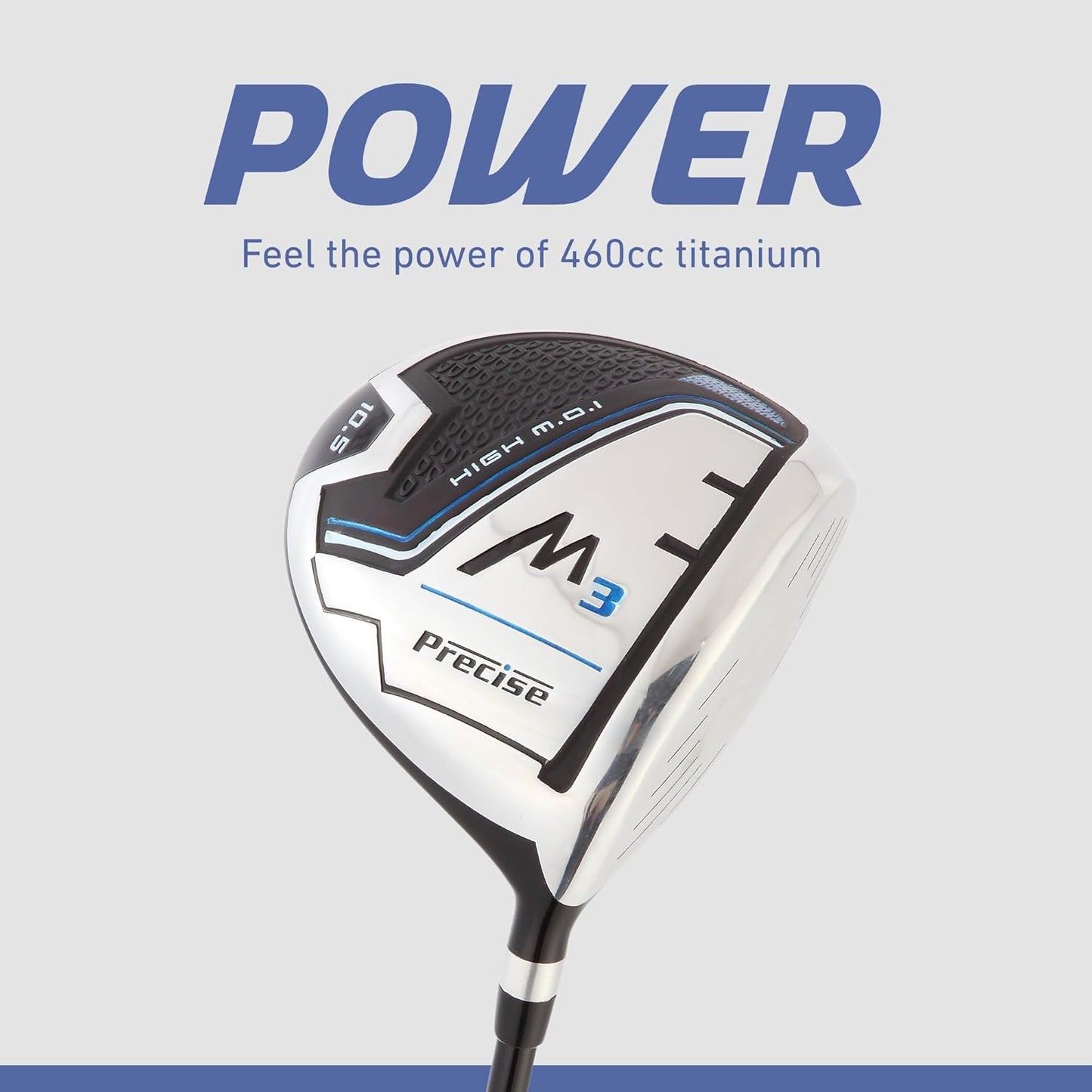 Precise M3 Men's Complete Golf Club Set, Includes Driver, Fairway, Hybrid, 6-PW, Putter, Stand Bag, 3 H/C's, Men’s Golf Clubs Full Set Right Handed, Regular, Petite or Tall Size