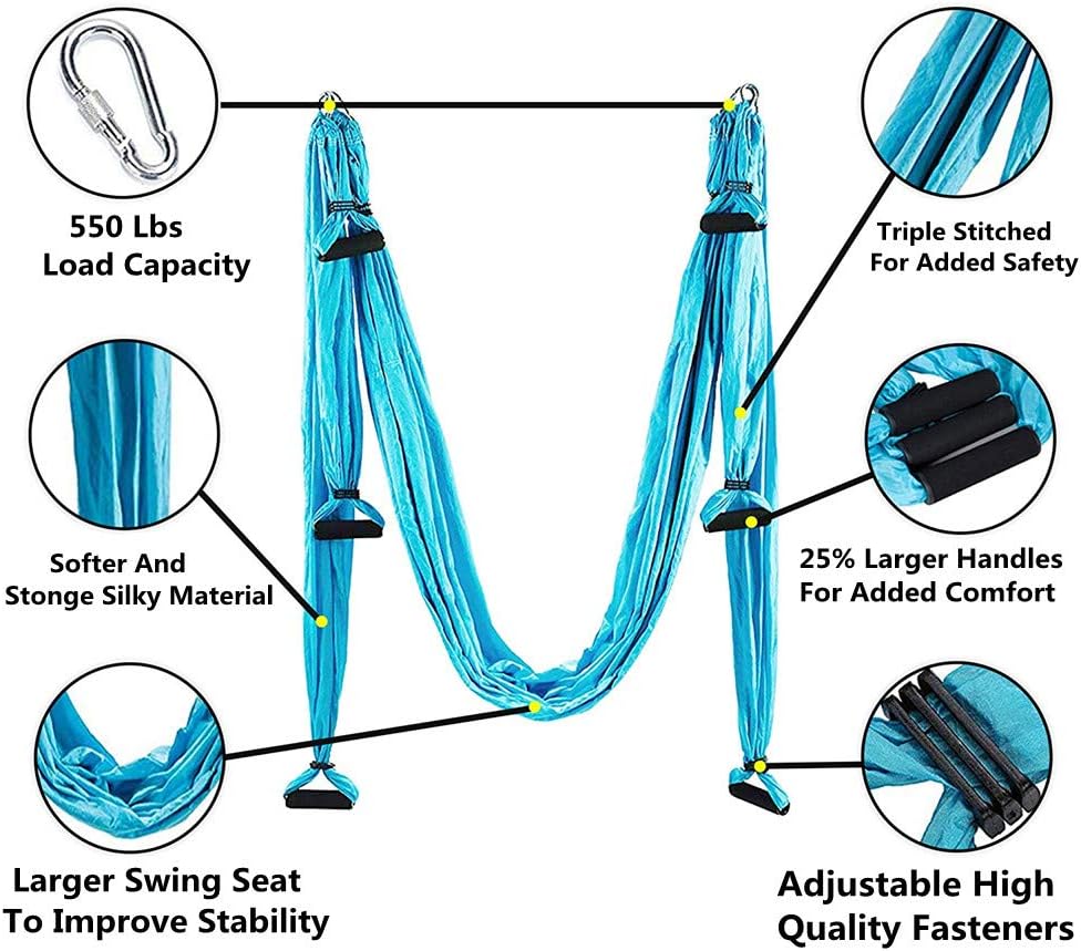 Aerial Yoga Swing Set, Ultra Strong Hammock Trapeze Extension, Antigravity Ceiling Hanging Sling Inversion Exercises