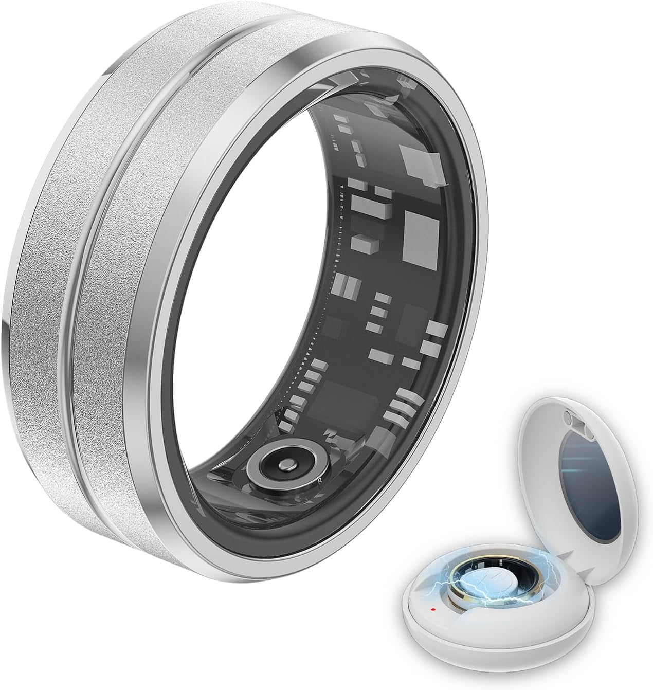 Smart Ring Health Tracker - Fitness Sleep Heart Rate Blood Oxygen Tracker Smart Ring for Men and Women,IP68 Waterproof Level Bluetooth Fitness Tracker Rings - Free APP