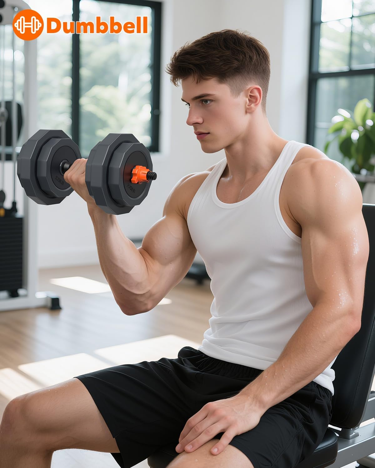 Adjustable Dumbbells Set, 45/65/85 lbs Free Weight Set with Connector, 4 in1 Dumbbells Set for Home Gym Workout