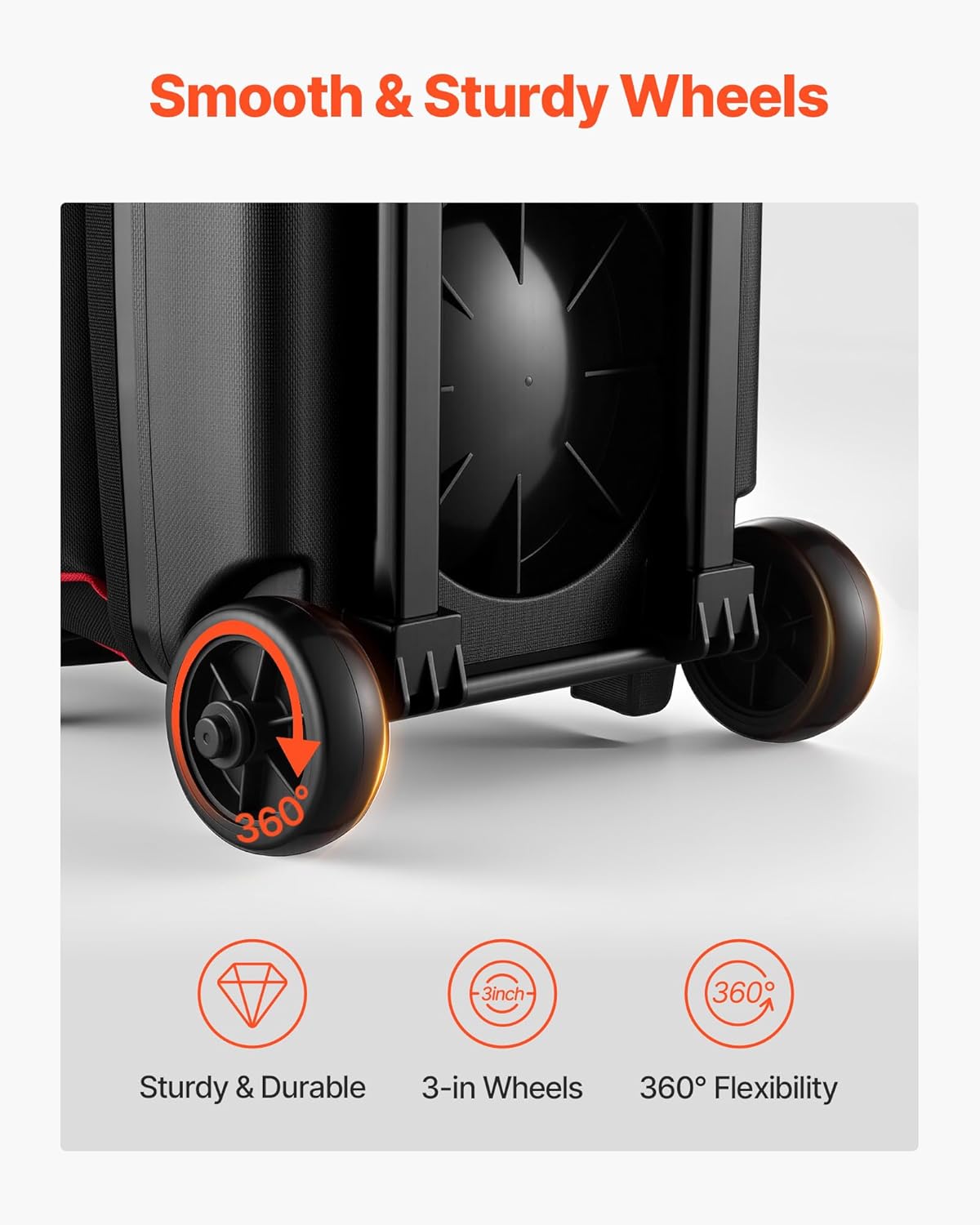 VEVOR Bowling Ball Bag, 3 Ball Double Roller Bowling Bag with Wheels, Featuring a Separate Compartment for Shoes (Up To US Size 16) & Oversized Accessory Pocket, Retractable Handle Extends to 41.34 in