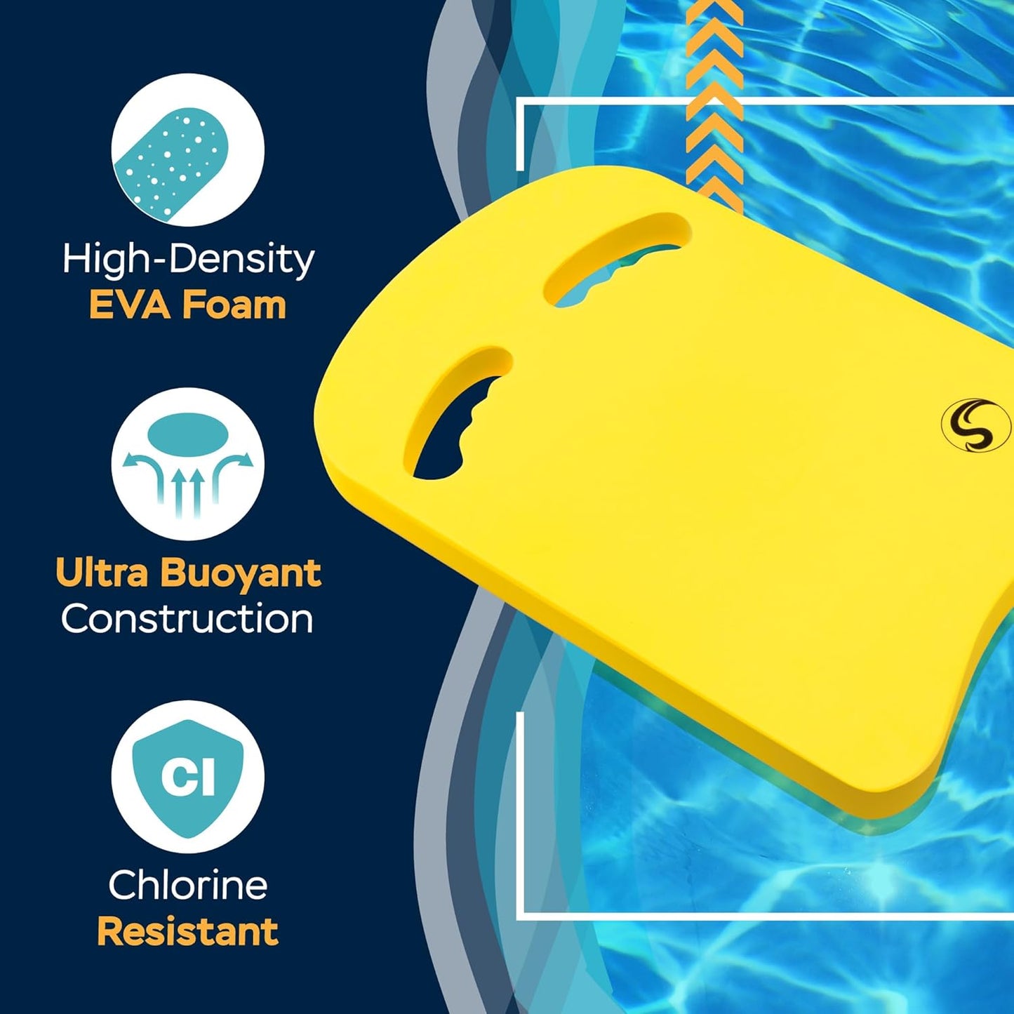 Sunlite Sports Swimming Kickboard - One Size Fits All - A Great Training Aid for Children and Adults