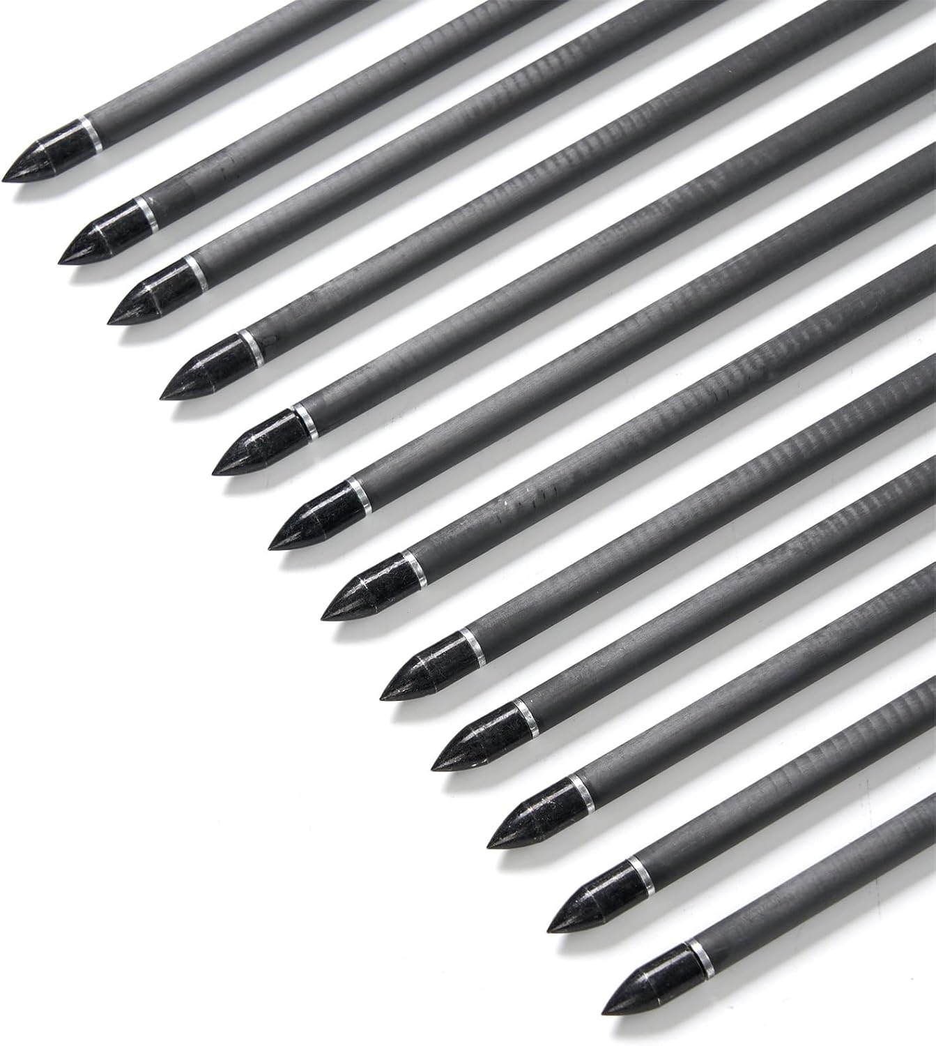 Crossbow Bolts 15 Inch Archery Carbon Crossbow Arrows with Moon Nocks Hunting Archery Arrows（12pcs