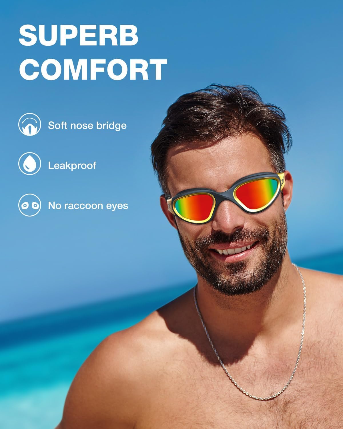 ZIONOR Swim Goggles, G1 MAX Polarized Anti-Fog Swimming Goggles for Men Women