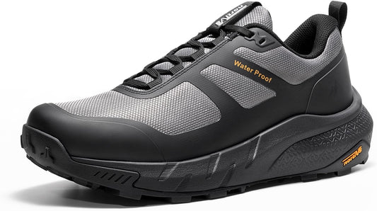 NORTIV 8 Men's Waterproof Hiking Shoes Lightweight Trekking Walking Fashion Sneakers with Arch Support for Camping Tennis Outdoor Training StreamRunner