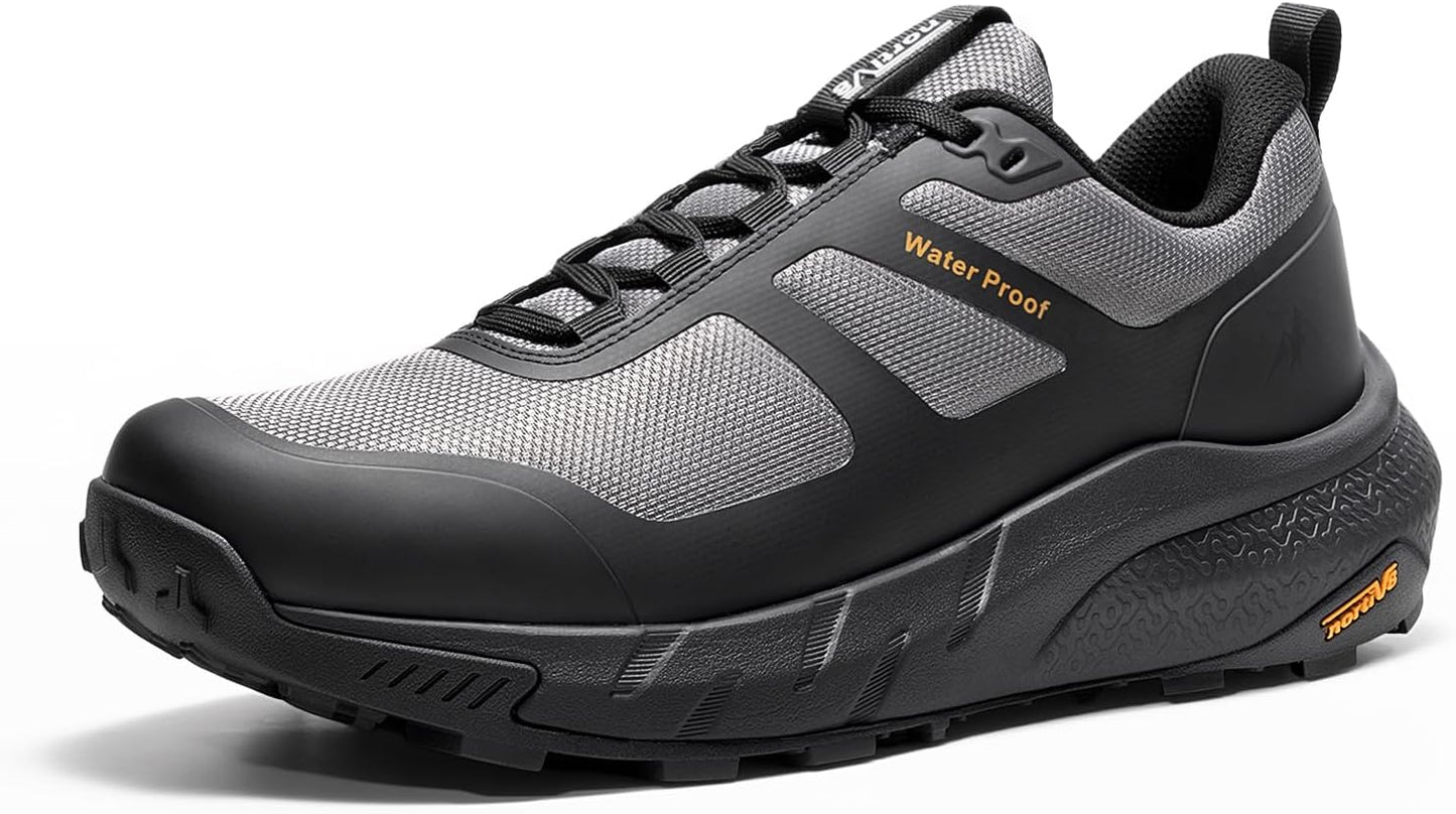NORTIV 8 Men's Waterproof Hiking Shoes Lightweight Trekking Walking Fashion Sneakers with Arch Support for Camping Tennis Outdoor Training StreamRunner