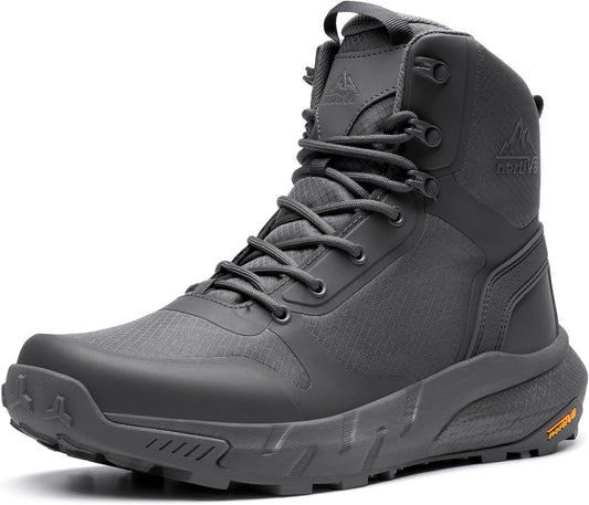 NORTIV 8 Men's Military Tactical Boot Lightweight Comfortable Boots for Work All Day Side Zipper Motorcycle Combat Hiking Boots Metrostrike(8-9 Inches)