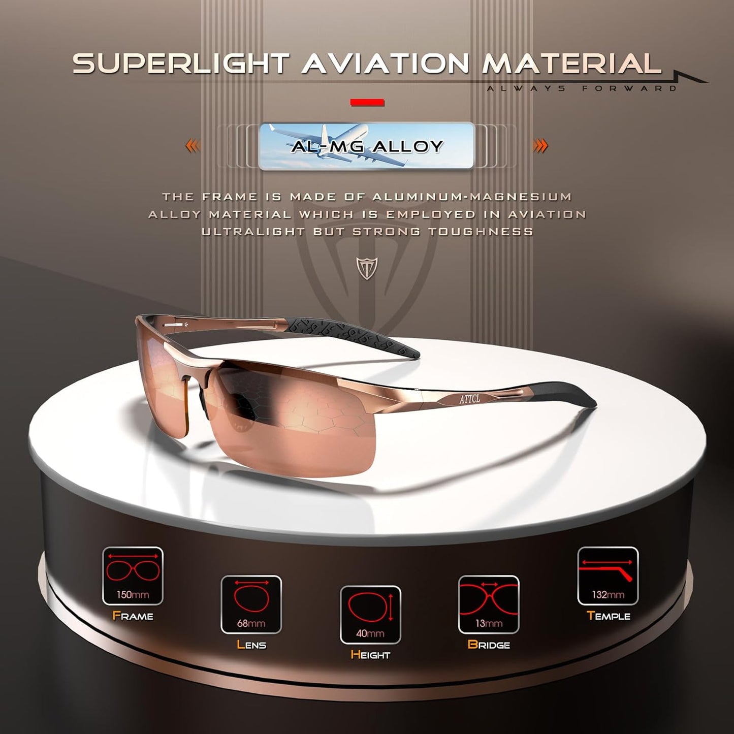 ATTCL Men's Sports Polarized Sunglasses Men for Driving running Fishing Golf - UV Protection Sun glasses Metal Frame