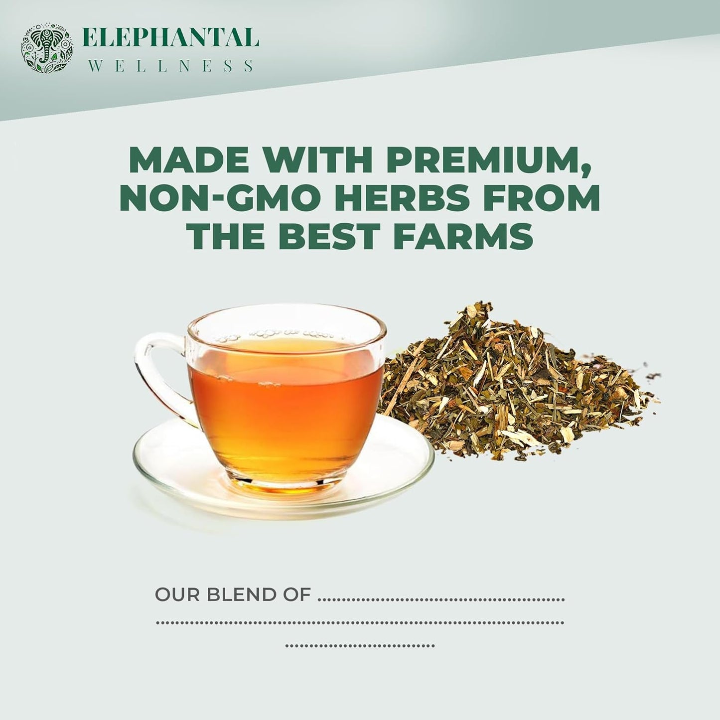 Elephantal Wellness Premium Kidney Herbal Tea | Urinary Tract & Kidney Support with Dandelion, Gravel Root, Goldenrod & Marshmallow | Handmade, Caffeine-Free, Non-GMO Loose Leaf Blend, 2oz, 20 Servings