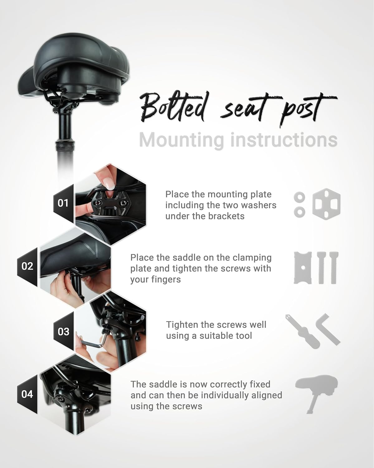 PAJ GPS Bike seat Without Holder - Cloud Comfort Technology - Suitable in Conjunction with The Easy Finder 4G (not Included) as a GPS Tracker for Bicycles, e-Bikes, MTBs, Bicycle Saddle etc.