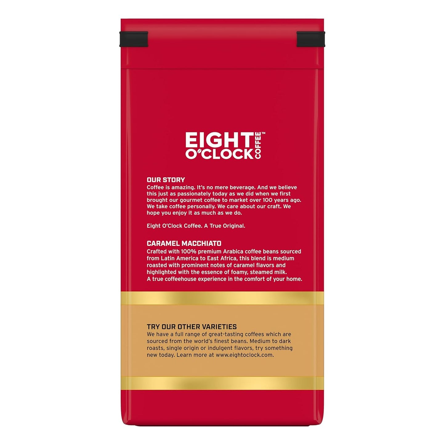 Eight O'Clock Coffee Caramel Macchiato Ground Coffee, Medium Roast, 11 Ounce (Pack of 1) - Caramel, Creamy, Smooth