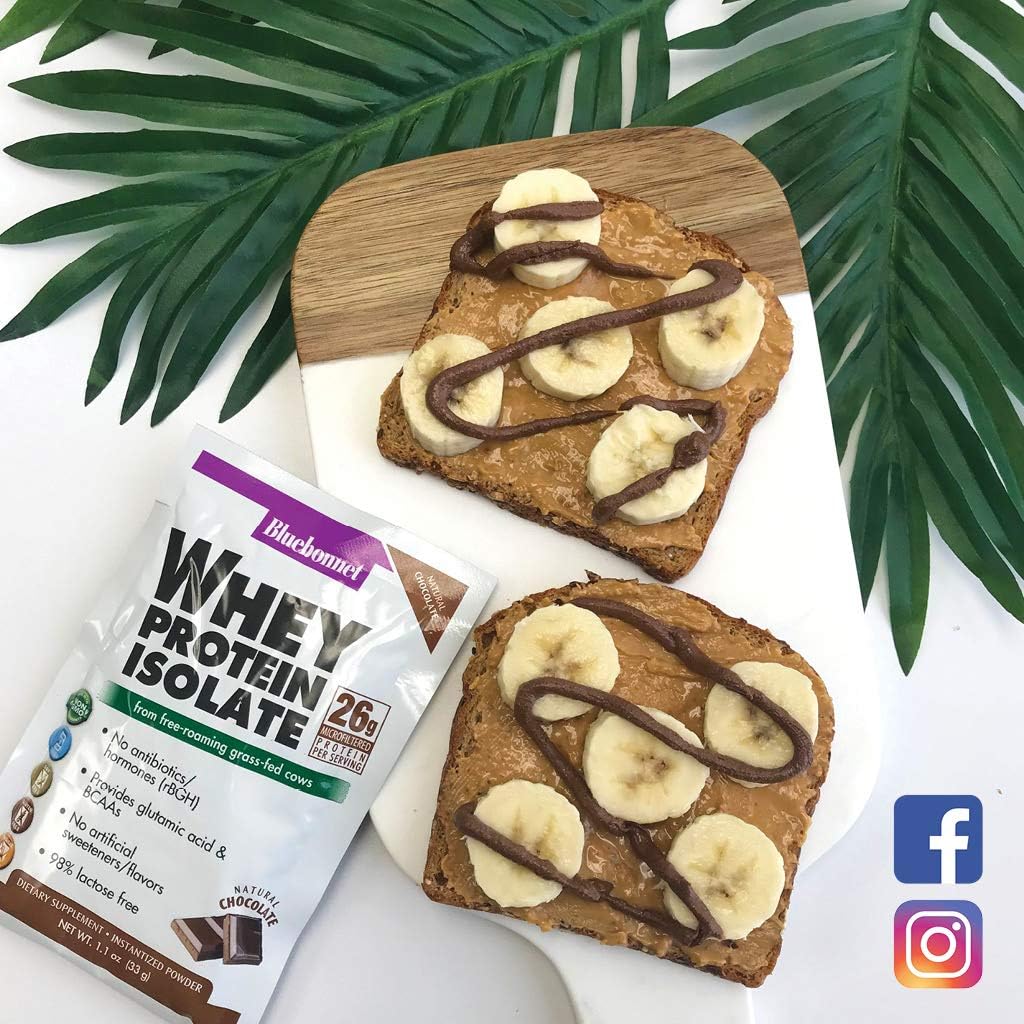 Bluebonnet Nutrition Whey Protein Isolate Powder, Whey From Grass Fed Cows, 26g of Protein, No Sugar Added, Gluten Free, Soy free, kosher Dairy, 1 Lb, 14 Servings, Chocolate Flavor