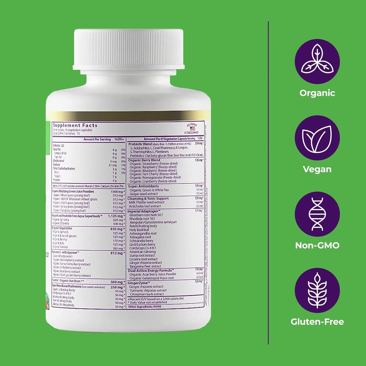 Paradise Herbs, ORAC Energy, Superfood Capsules, Includes Over 42 Organic & Wild-Crafted Ingredients, Probiotics & Enzymes, 120