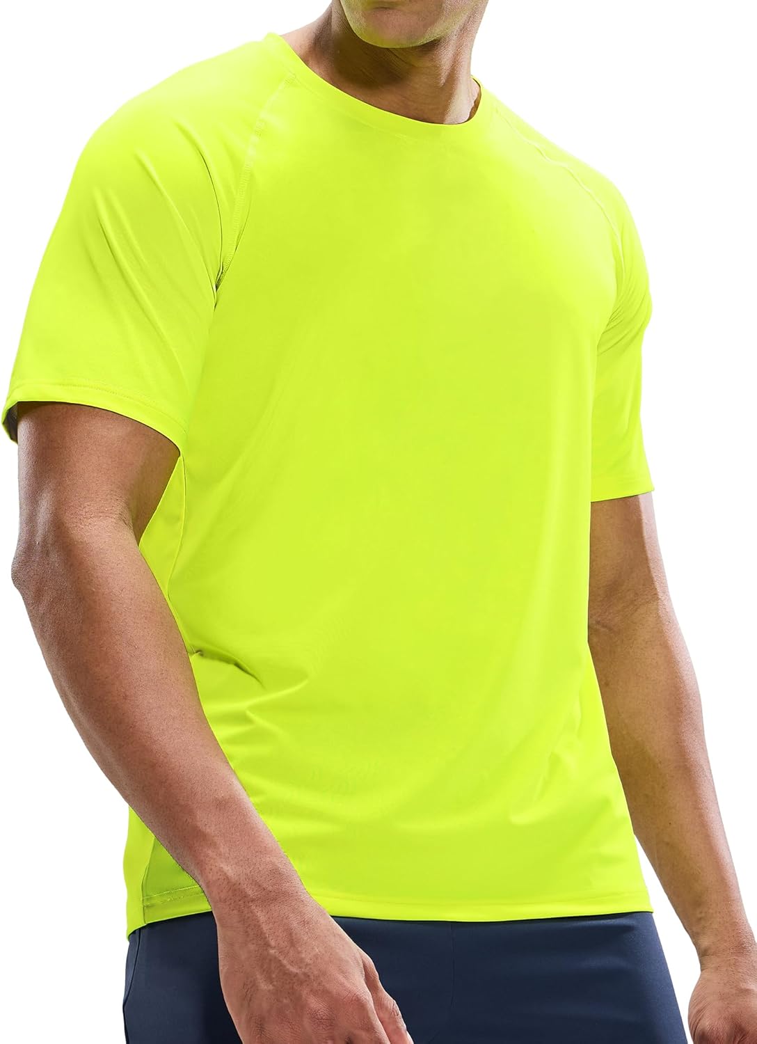 MIER Men's Dry Fit Workout T-Shirts Athletic Running Tee Short Sleeve Crew Neck Gym Tops, Polyester, Moisture Wicking