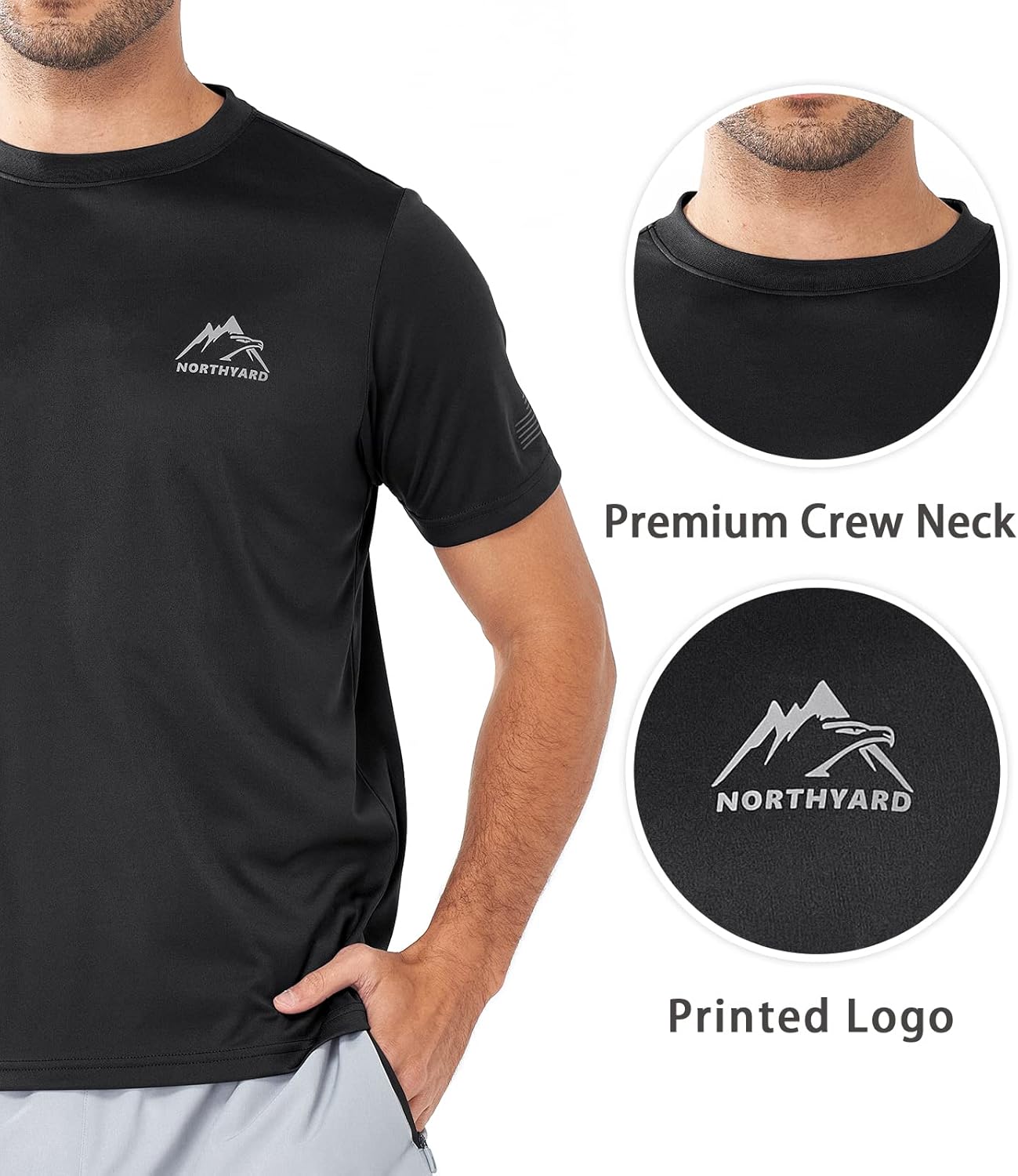 NORTHYARD Men's UPF 50+ Sun Protection Shirts Swim SPF UV Quick Dry Short Sleeve T-Shirts for Athletic Fishing Rash Guard