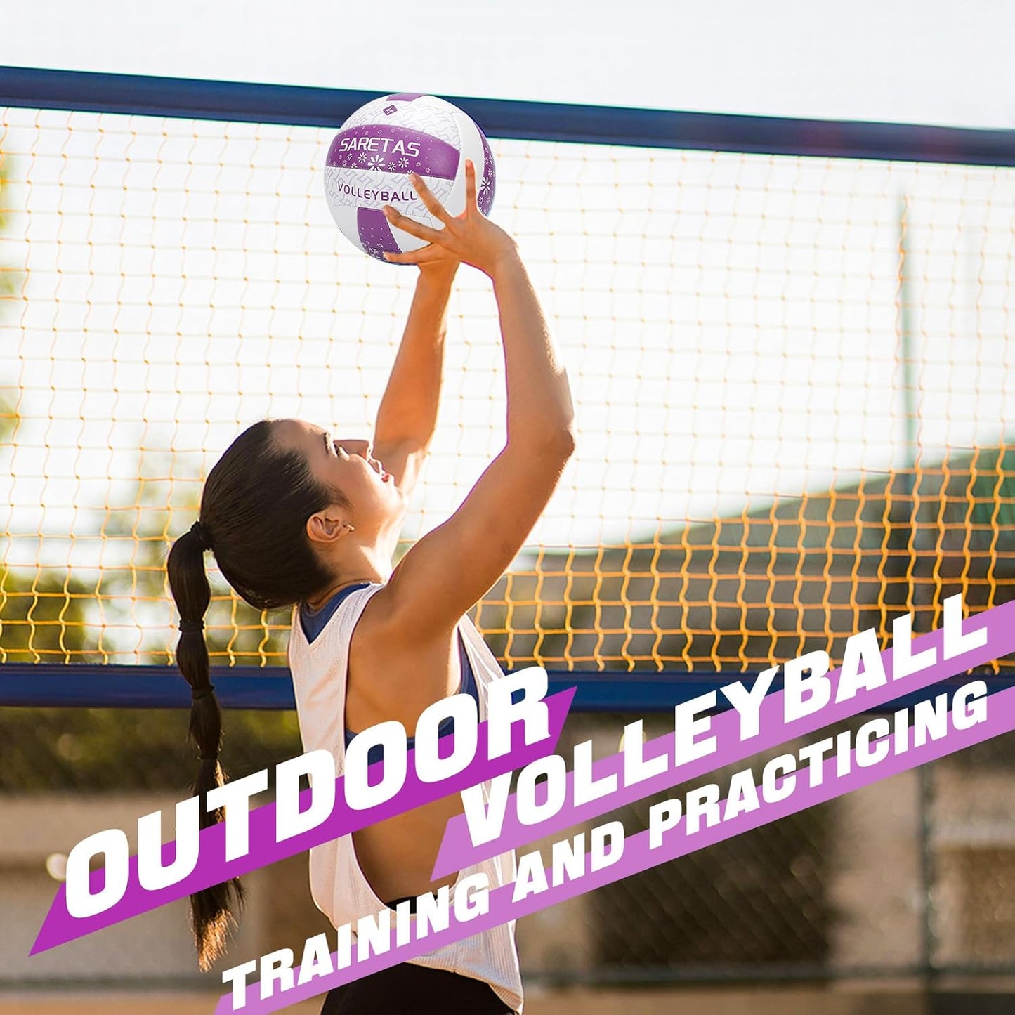 Beach/Water/Sand Volleyballs, Outdoor/Indoor Official Size, Soft Touch Volleyball for Beginners, Cute Volley Ball for Girls/Kids/Youth, Ideal Gifts with Pump for Backyard, Pool, Middle School