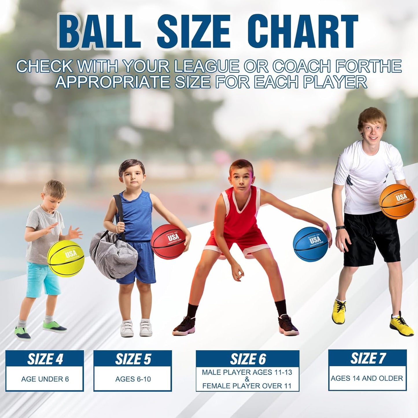 Jenaai 6 Pcs Rubber Basketballs Official Size Bulk Streetballs Multicolor Basket Balls with Pump Plain Basketball Set for Adult Youth Gifts Indoor Outdoor Training Games