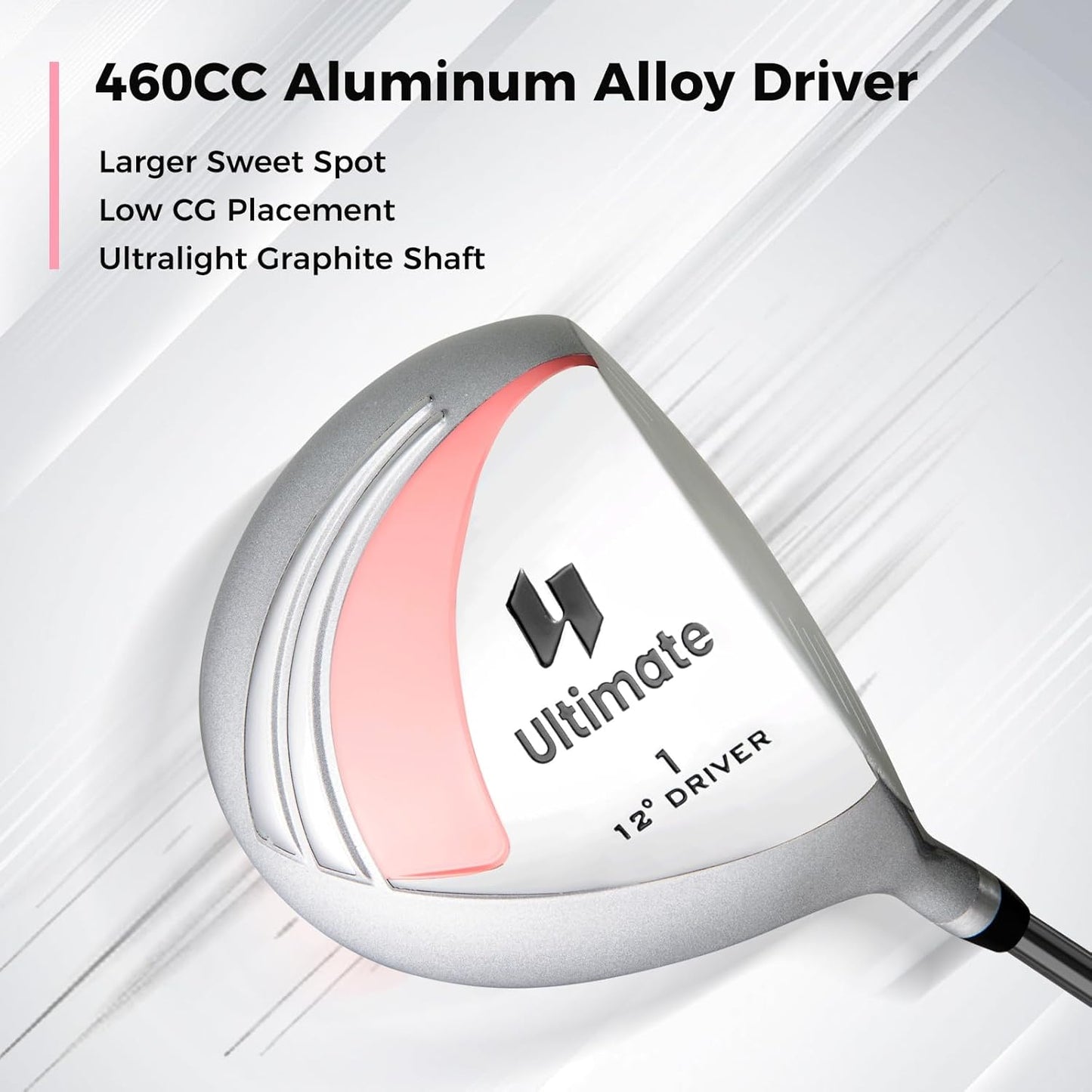 ULTIMATE Women's Complete Golf Club Set, 9/11pcs Right Handed Ladies Golf Clubs Set w/ 460cc Alloy Driver, #3 Fairway Wood, Hybrid, #6/#7/#8/#9/#P Irons & Putter