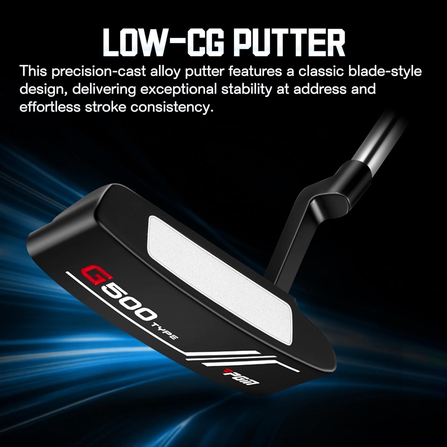 PGM Men's G Type Complete Golf Club Set - Titanium #1 Driver, Draw-Biased Hybrid, High-Strength Iron Set, High Forgiveness Putter, with Stand Bag