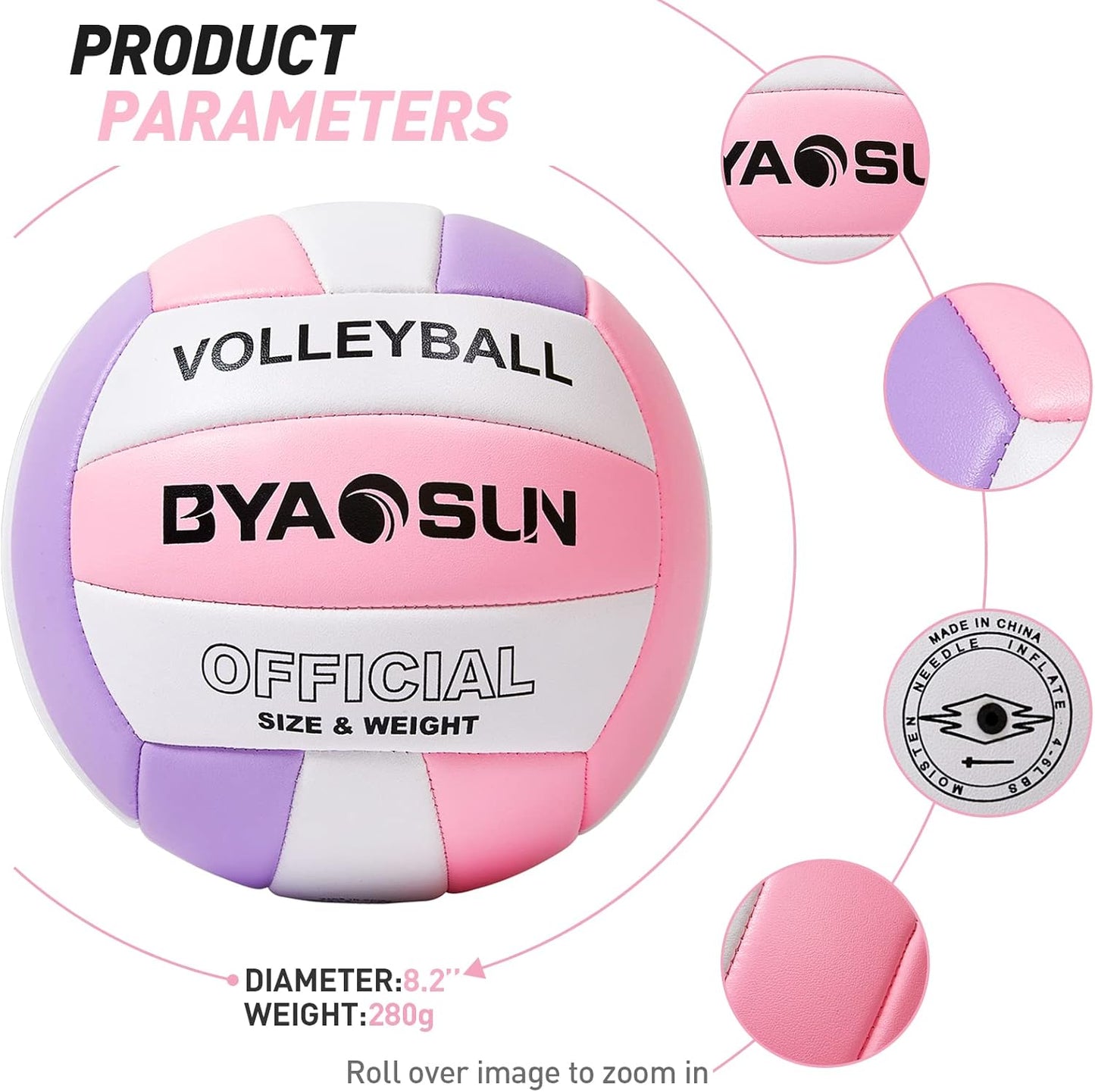 Soft Official Volleyball for Indoor Outdoor Beach, Size 5 Training Volleyball for Beginner Teenager Adult…