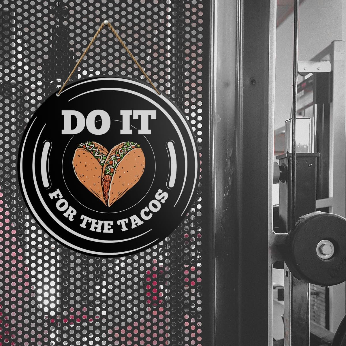 Gym Sign Decor, Home Gym Sign, Workout Room Fitness Room Decor Gym Sign Decoration, Gym Gift for Trainer Exercise Lover, Do It for The Tacos