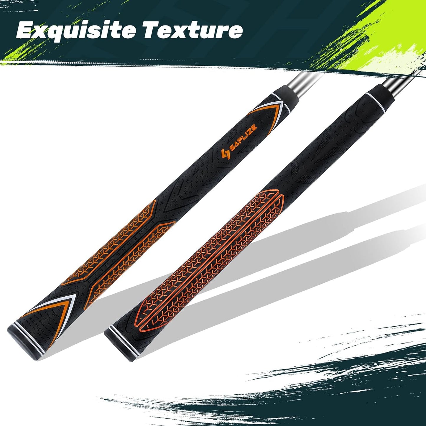 SAPLIZE High-performance Rubber Golf Grips 13 Pack, High Shock Absorption, Non-slip, Choose from 13 Grips with 15 Tapes or Full Regripping Kit, Available in Standard/Mid/Jumbo Sizes, CC10 Series