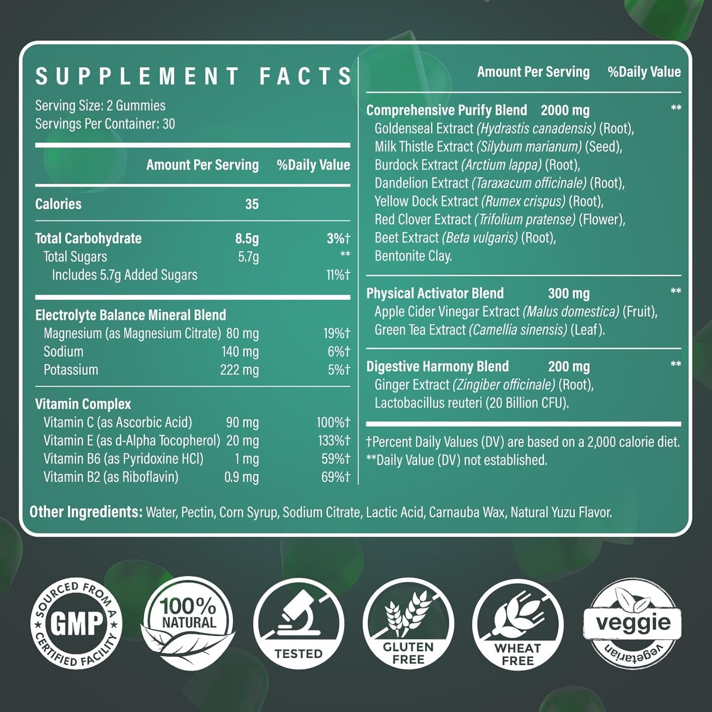 Detox Cleanse Gummies - Liver, Gut, Kidney Cleanse Detox & Repair, Rapid & Effective Full Body Cleanse Best for Women and Men with Milk Thistle - Natural Plant-Based Detox Supplement, 60 Gummies