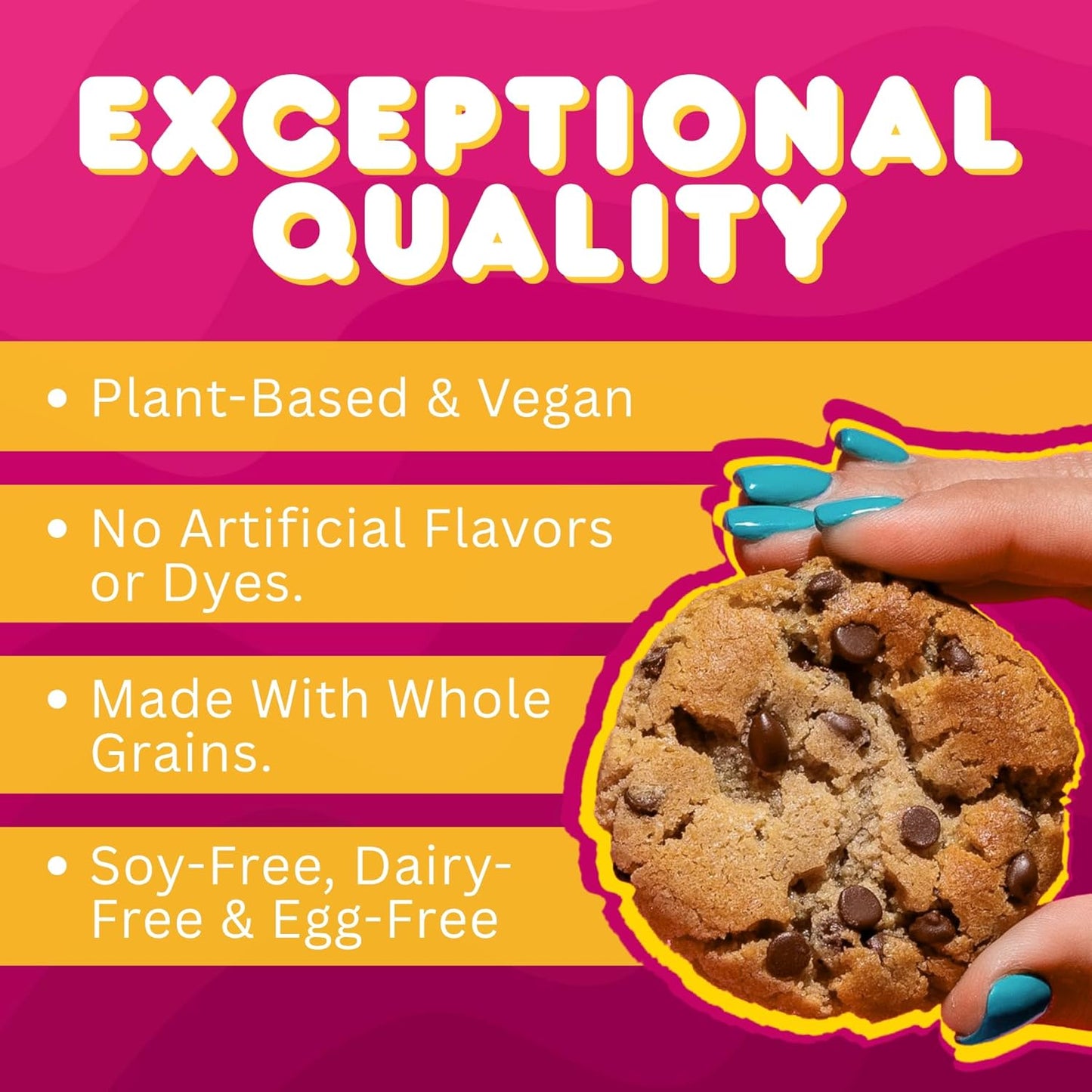 Whoa Dough Ready to Bake Cookie Dough Chocolate Chip – Certified Non-GMO, Kosher, Gluten Free – Plant-Based Snack Dough Made with Real Ingredients – 24 Pack