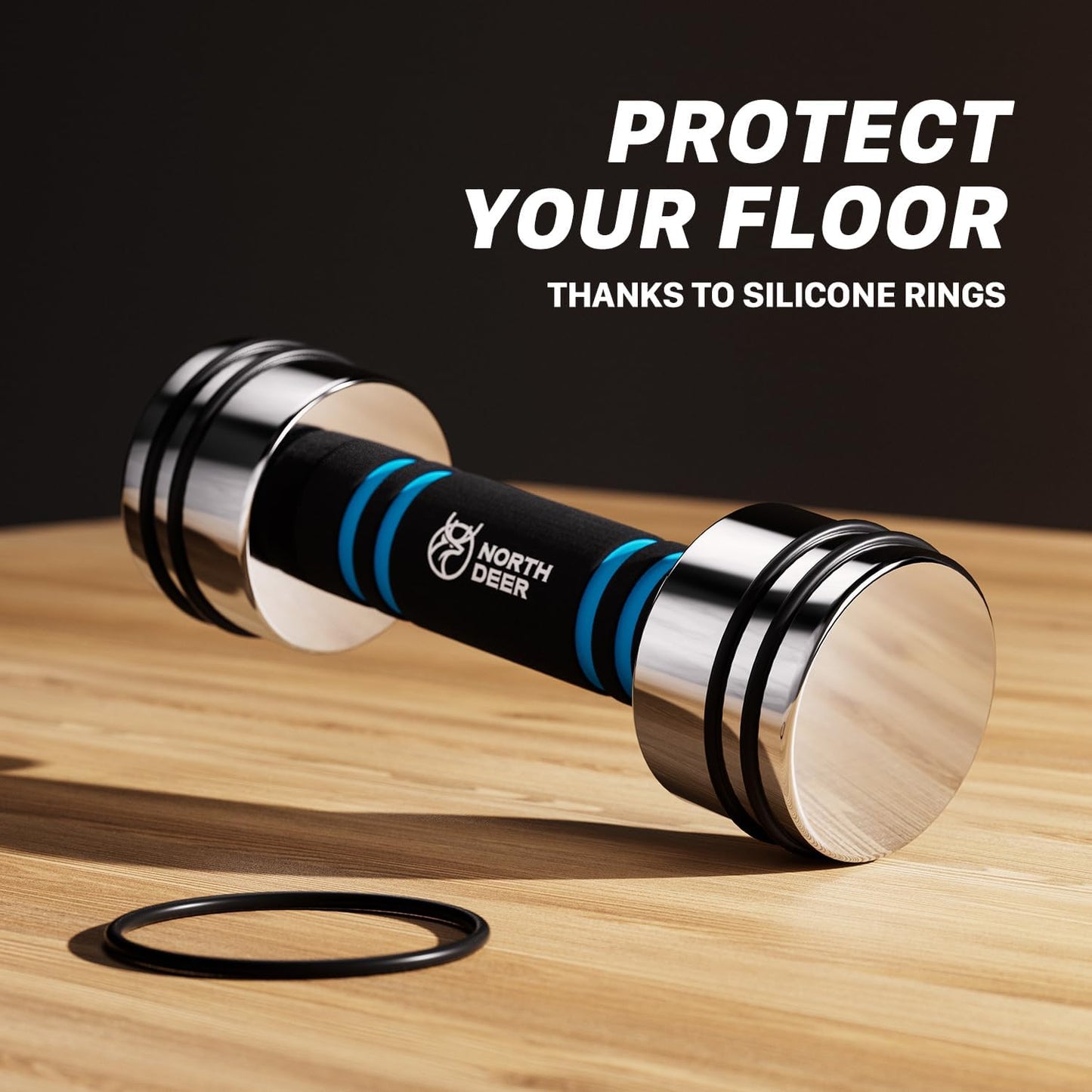 Northdeer Steel Dumbbells Ultracompact & Adjustable Chrome Dumbbell with Foam Handles 5lb 10lb 15lb 20lb 30lb 50lb Home Gym Workout (Choice of Size)