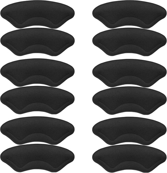 6 Pairs Heel Cushion Pads for Shoes Too Big, Shoe Grips Liners Heel Protectors for Loose Shoes, Heel Pain, Blisters and Rubbing, Anti Slip Shoe Filler Make Shoes Fit Tighter(Black)
