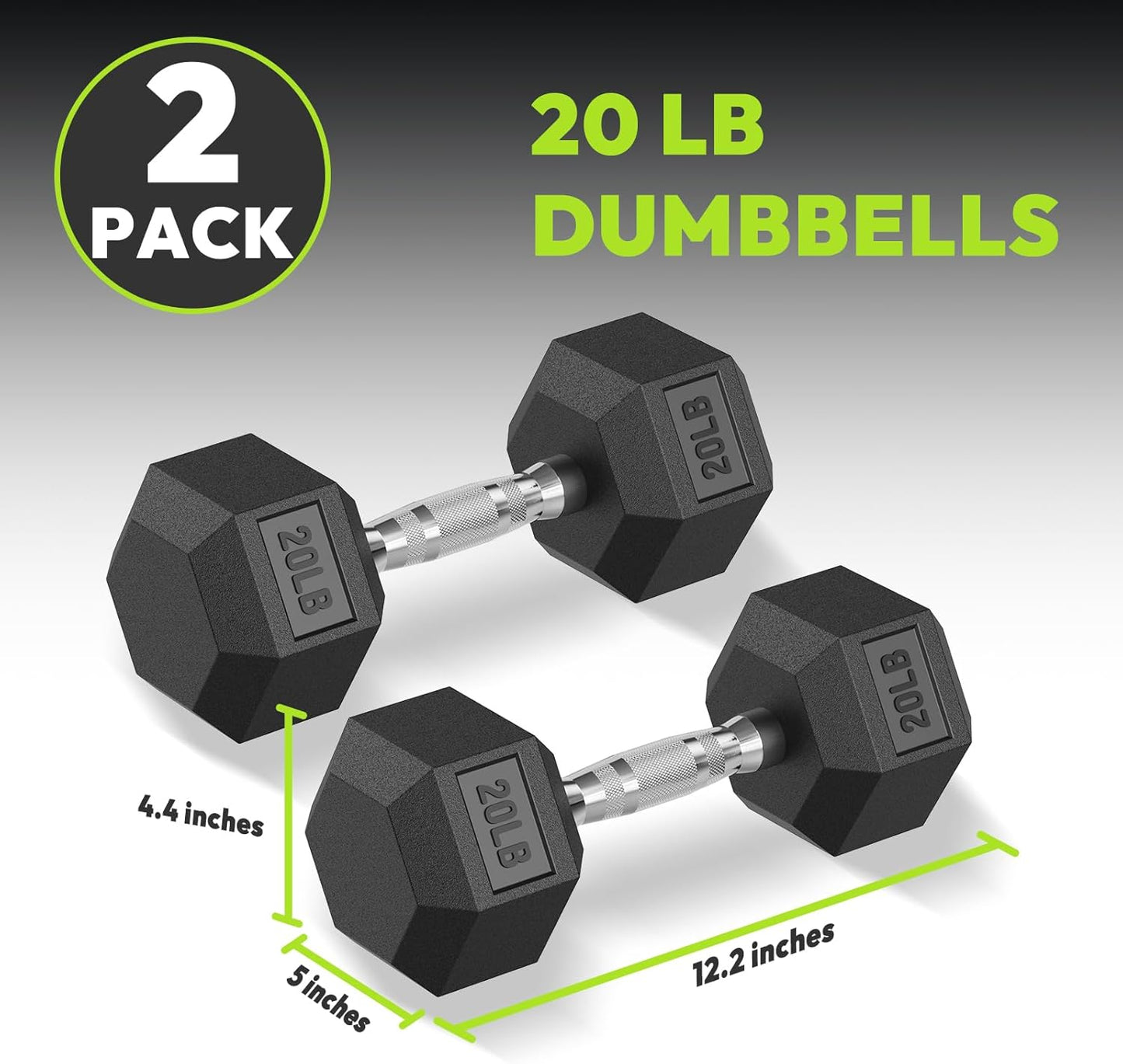 Hex Dumbbell Set 2.5-400 lb, Rubber Encased Exercise & Fitness Dumbbells, Weights Dumbbells Set of 2, Hand Weight for Strength Training