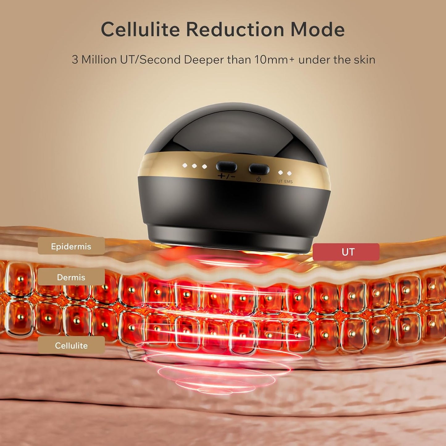 Depsoul Body Massager, 2 in 1 Professional Wireless Electric Massager with 3 Gears for Belly, Waist, Leg, Butt, Arm (Black)