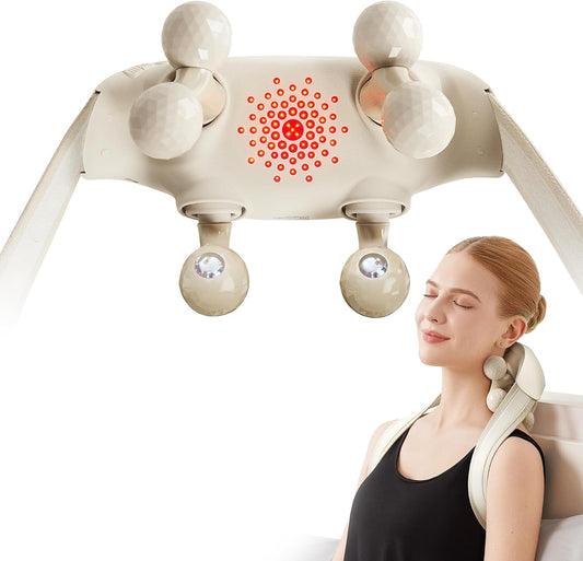 SKG Neck Massager for Pain Relief Deep Tissue Cordless Shiatsu Neck and Shoulder Massger with Heat H7 Ultra