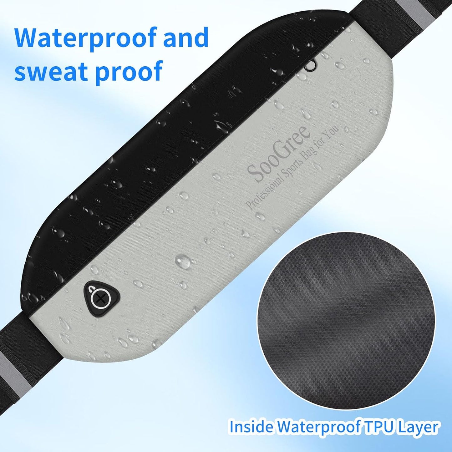 Slim Fanny Packs for Women Men,Waterproof Waist Pack with Reflective Strip Adjustable Strap,Running Belt for Sports Workout Cycling Hiking, Casual Hands-Free Wallets Phone Bag (Style 1)